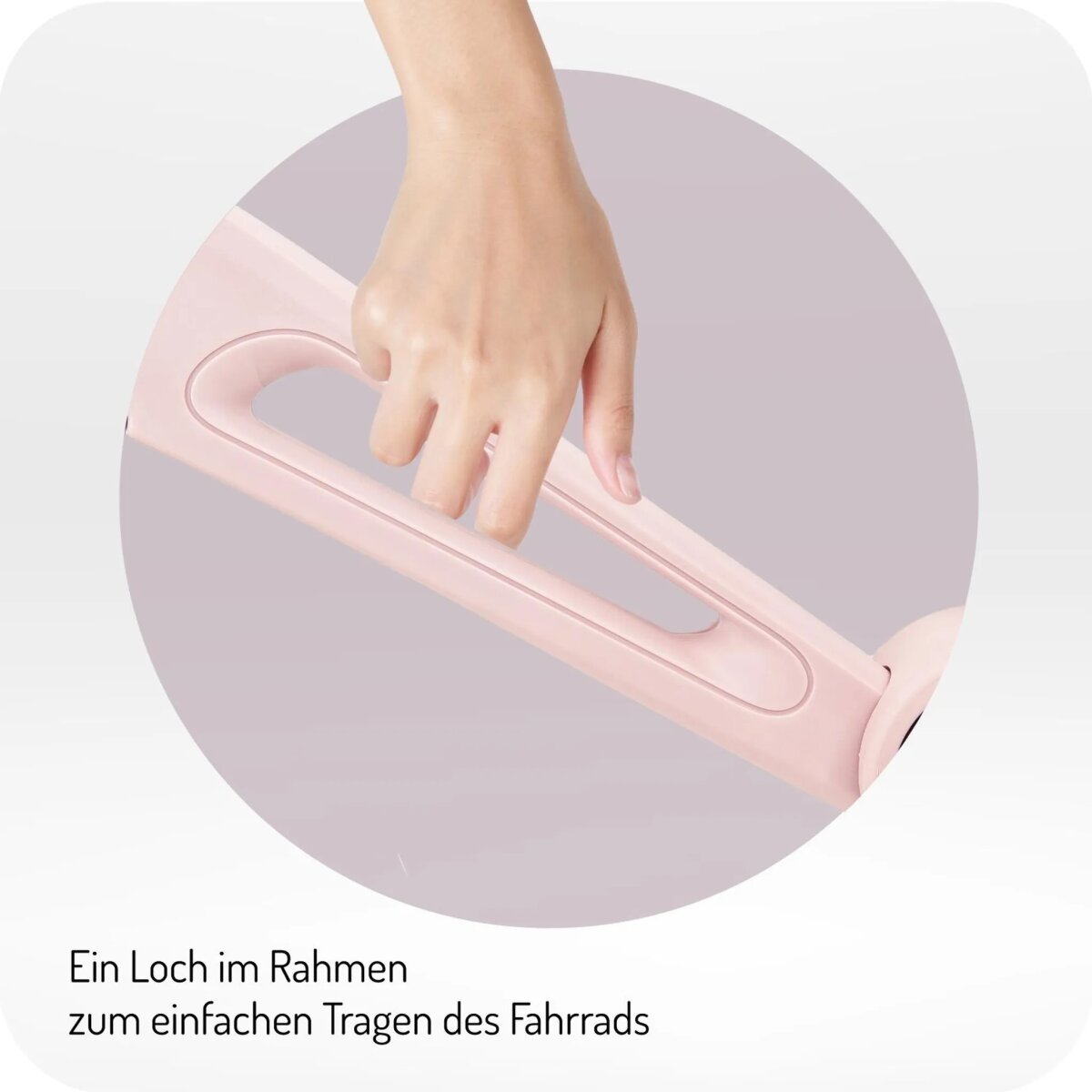 MoMi NORU – Kinder Laufrad 12 Zoll, faltbar per Knopfdruck, höhenverstellbar ohne Werkzeug, ab 2 Jahren, bis 25 kg – Rosa