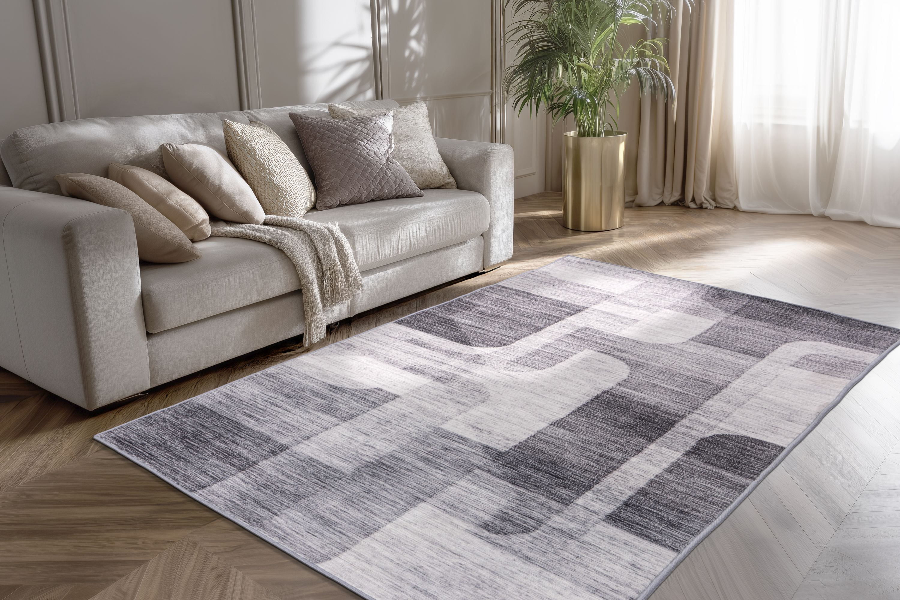 Teppich Bluster 225 Silber 80 x 150 cm