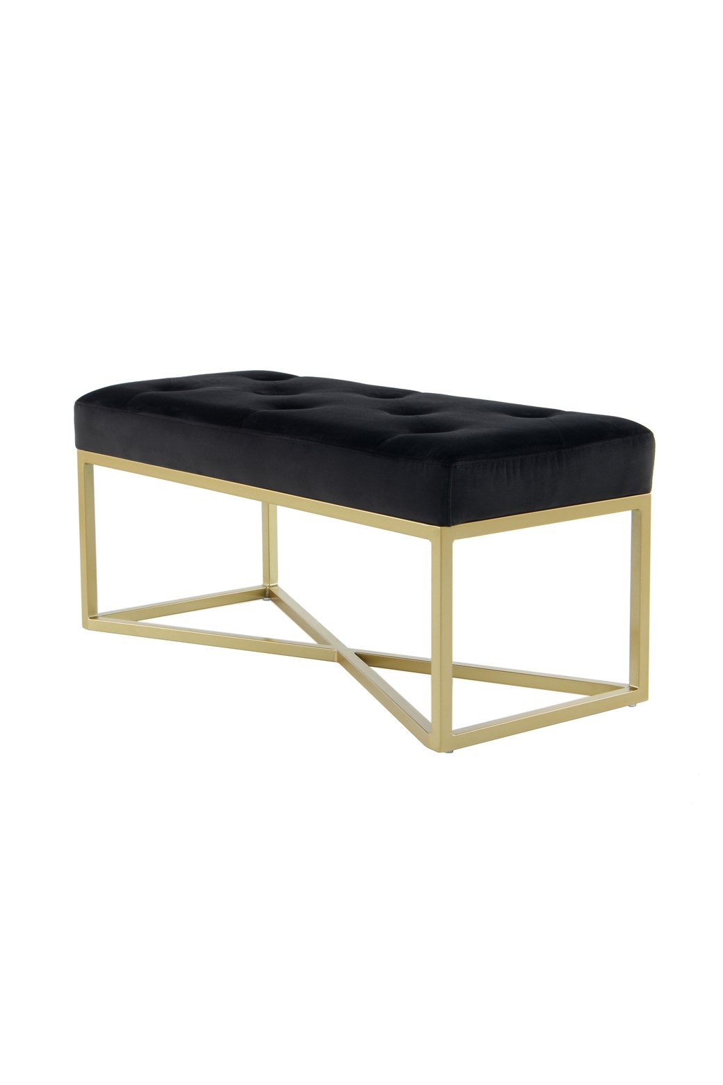 Elegante Sitzbank Schwarz / Gold