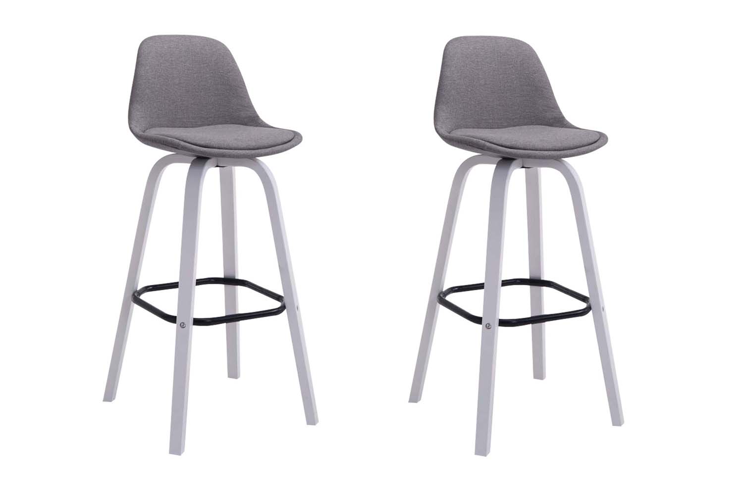 2er Set Barhocker Avika Stoff weiß
