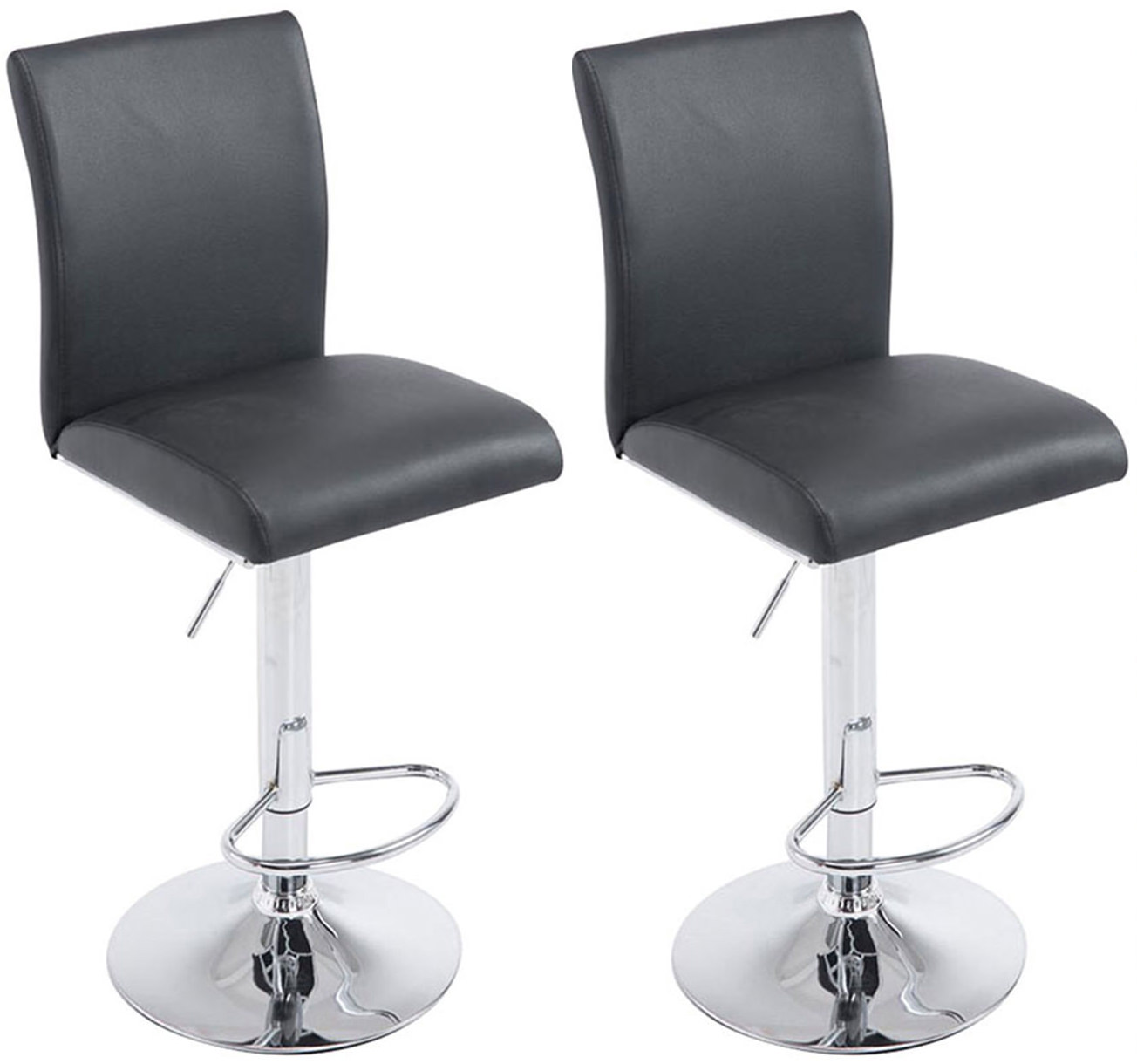 2er Set Barhocker Köln Kunstleder chrom