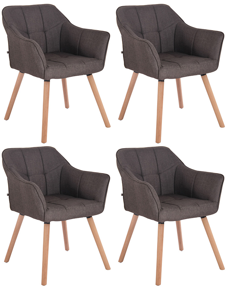 4er Set Esszimmerstuhl Falun Stoff natura