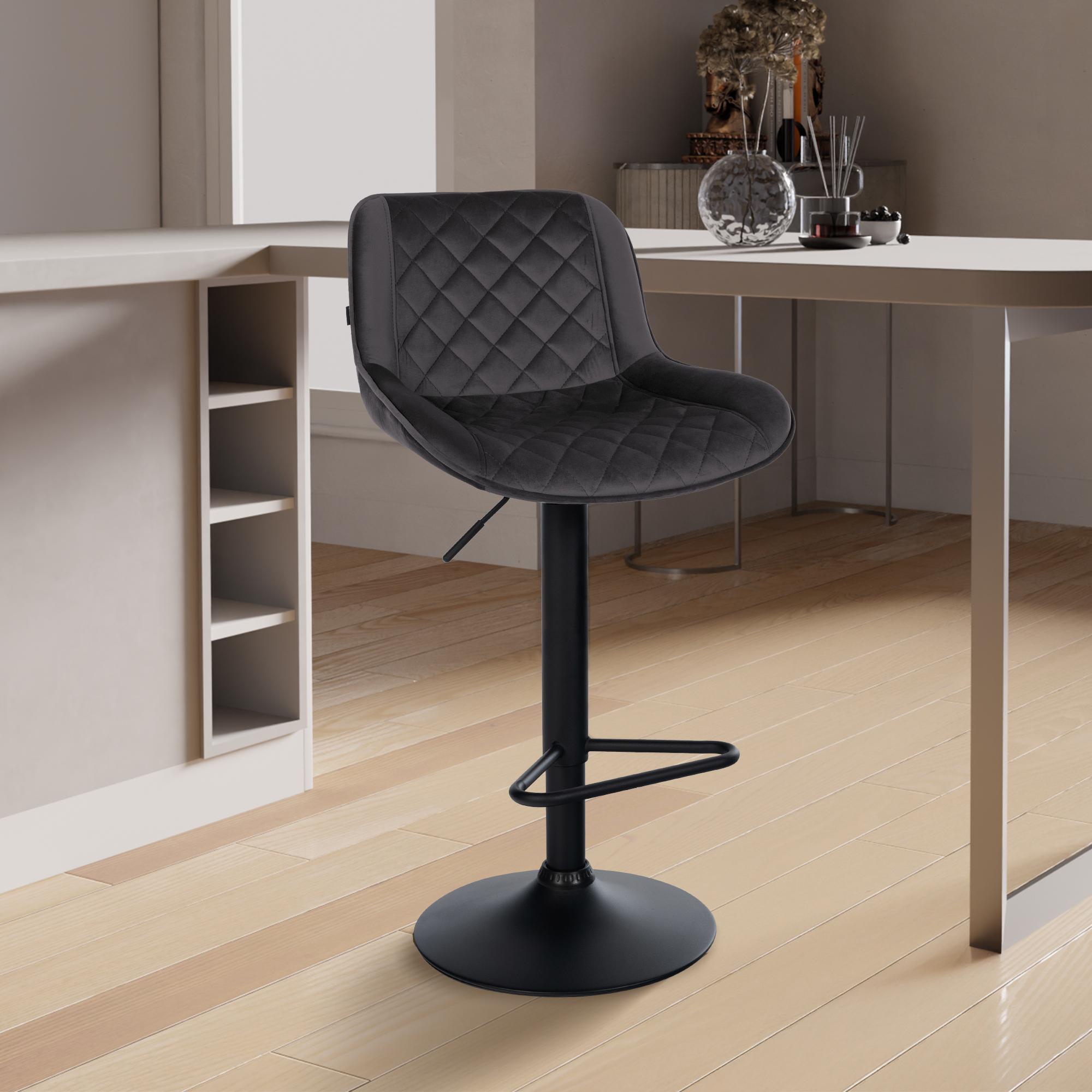2er Set Barhocker Kasson Samt