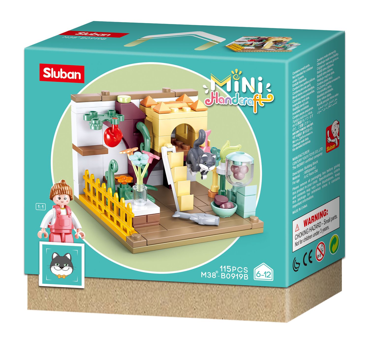 Sluban Bau- & Konstruktionsspielzeug Sluban M38-B0919B - Girl's Dream MiniHandcraft - Katzenzimmer schwarze Katze