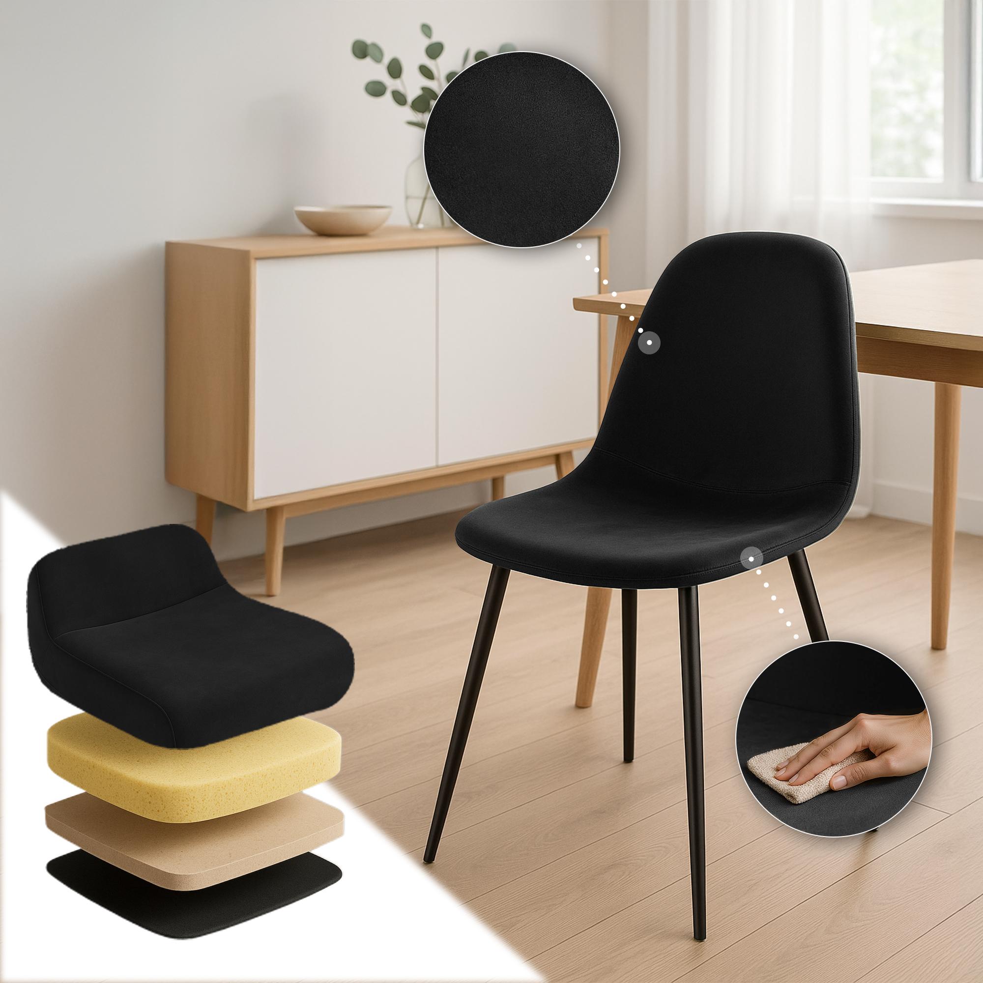 4er Set Esszimmerstühle Napier Samt