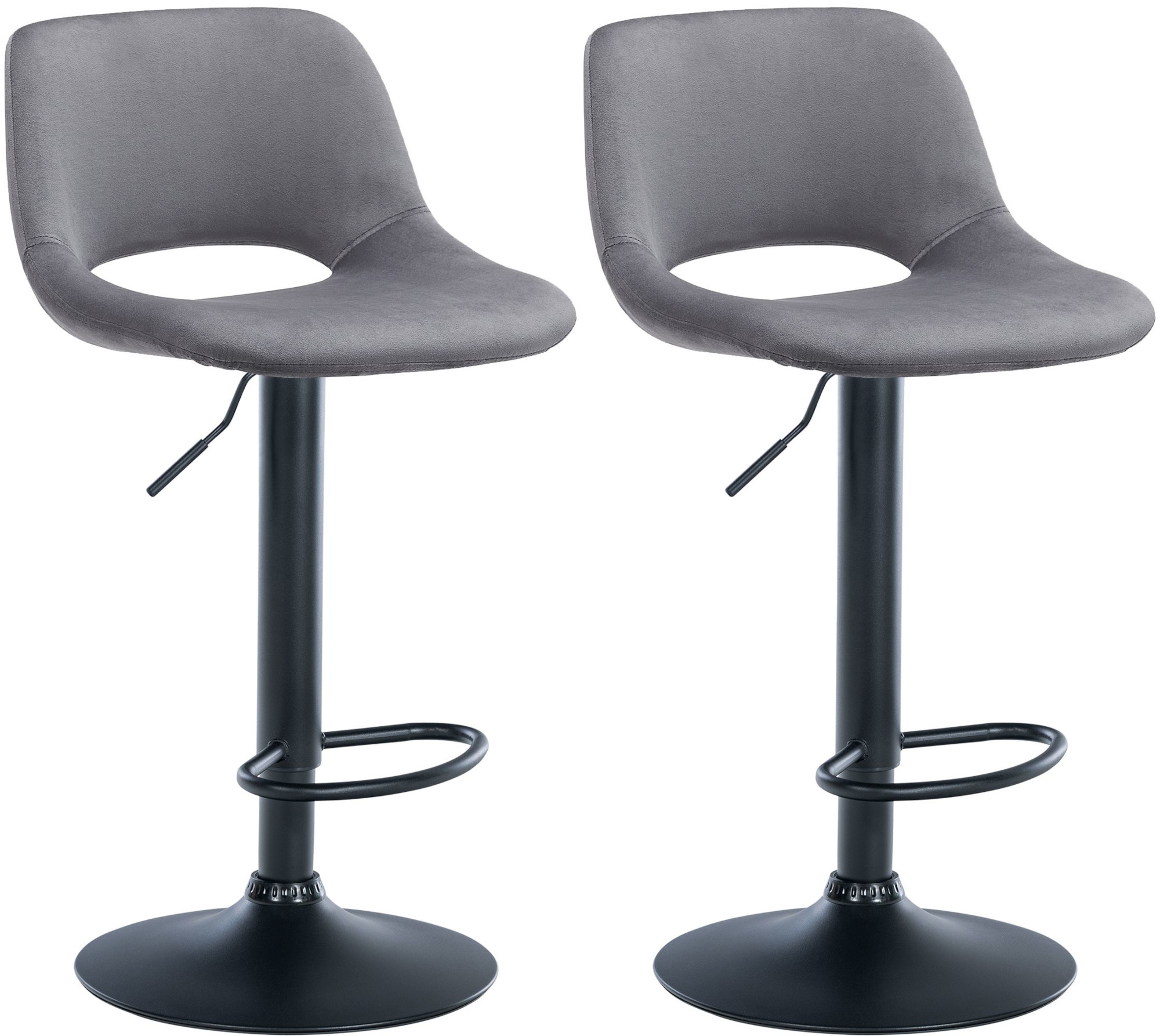 2er Set Barhocker Camden Samt schwarz