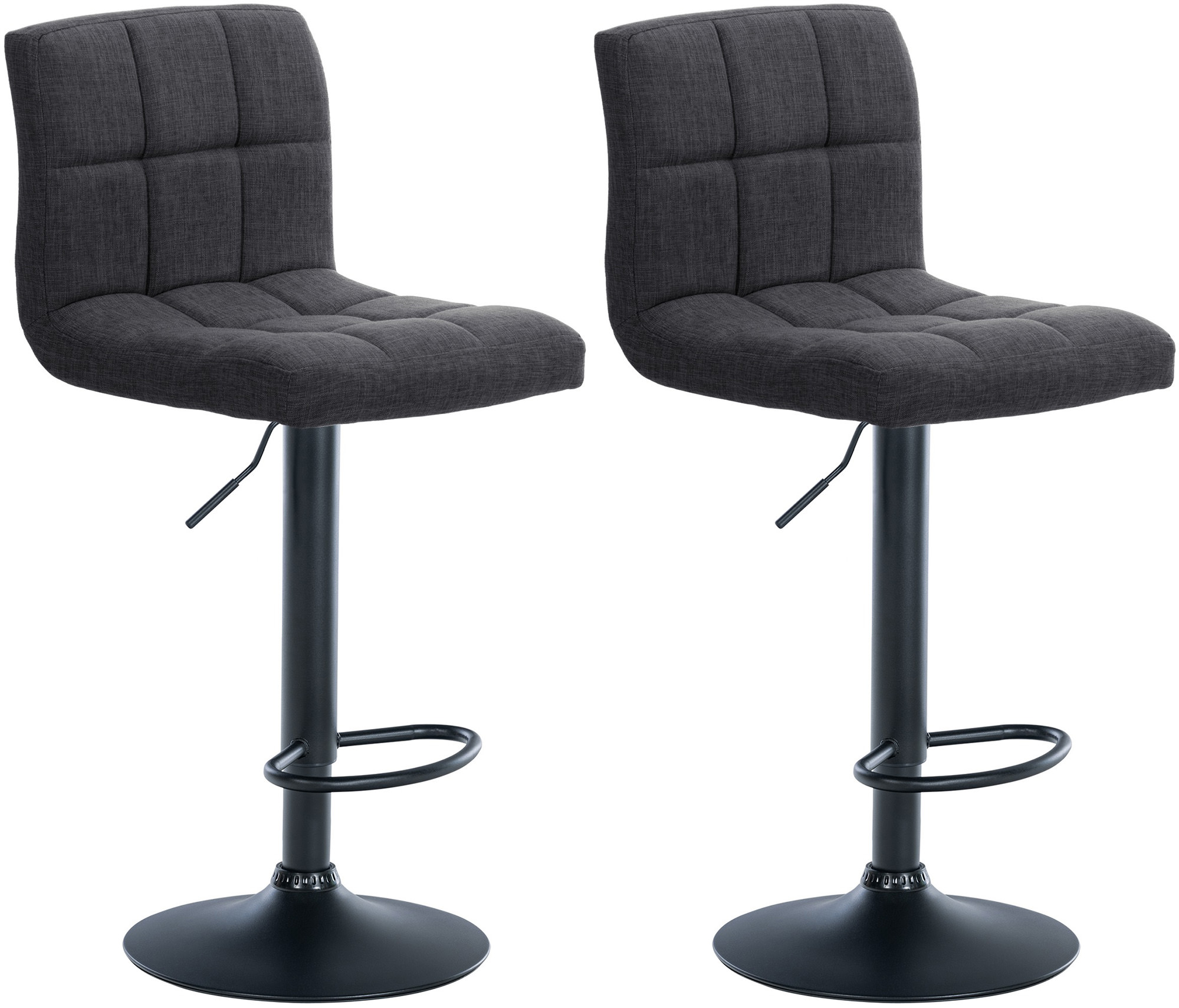 2er Set Barhocker Calma Stoff schwarz