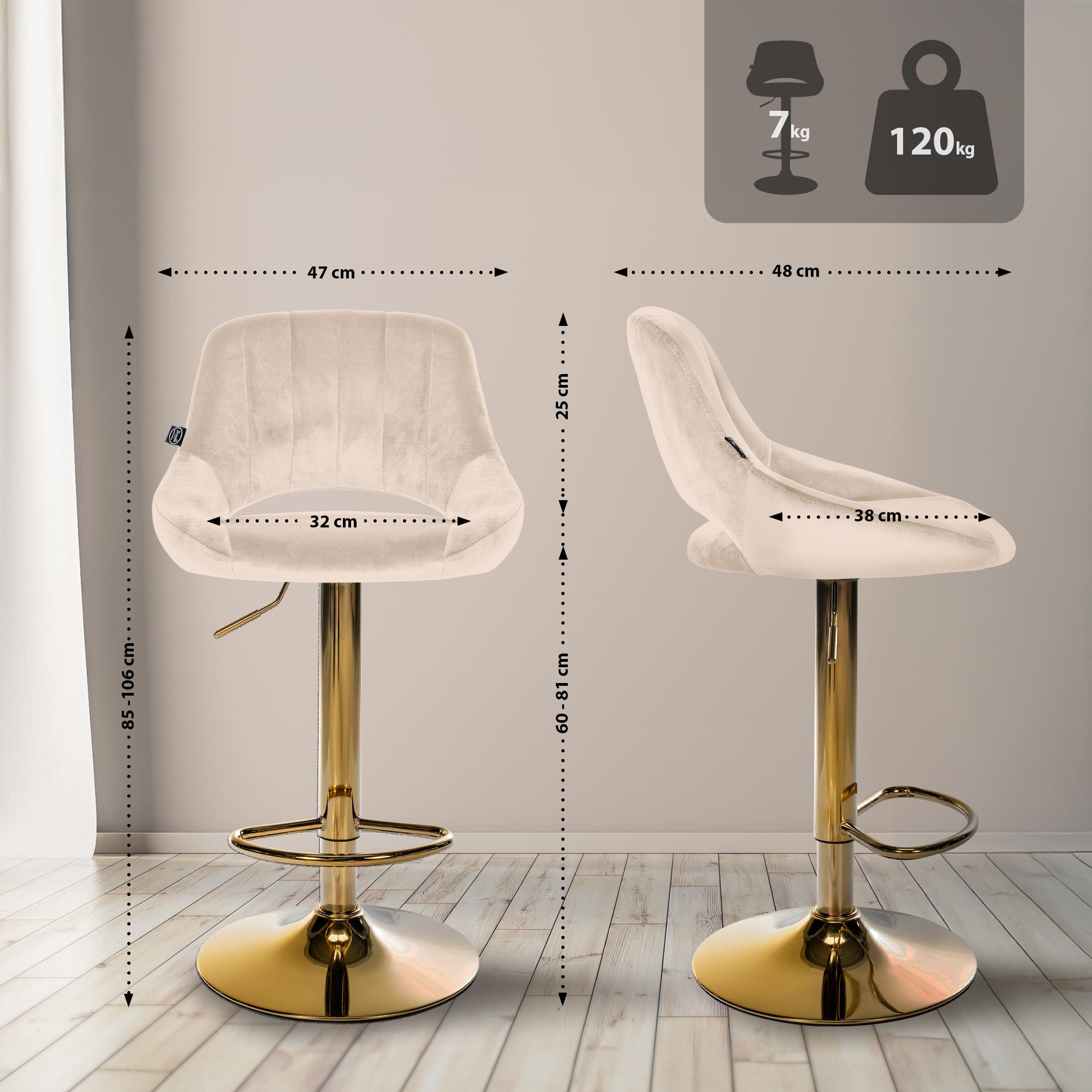 Barhocker Milet Samt gold