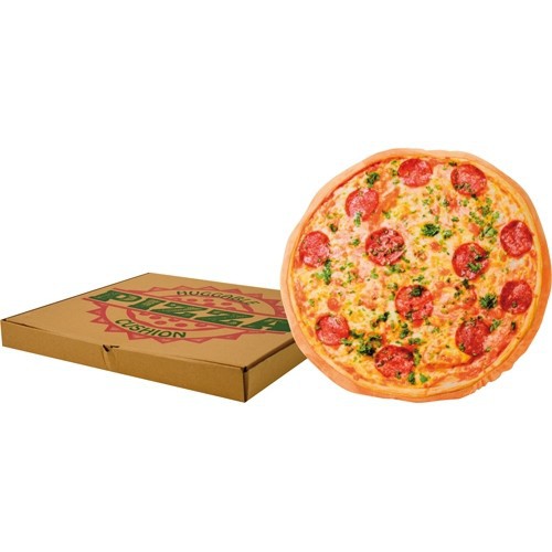 United Labels Textilien Deko Kissen "Pizza" im Pizzakarton Ø ca. 40 cm