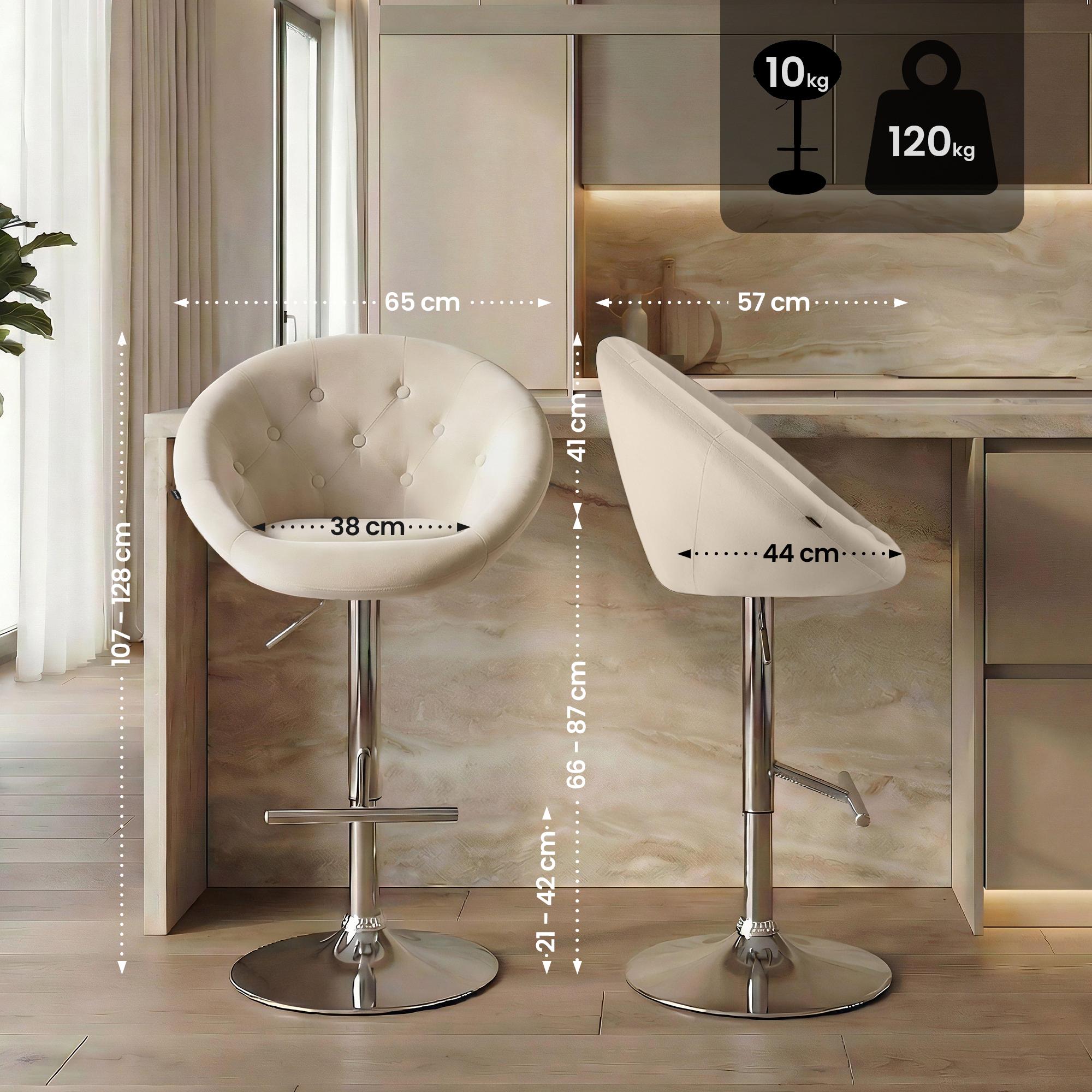 Barhocker London Samt chrom