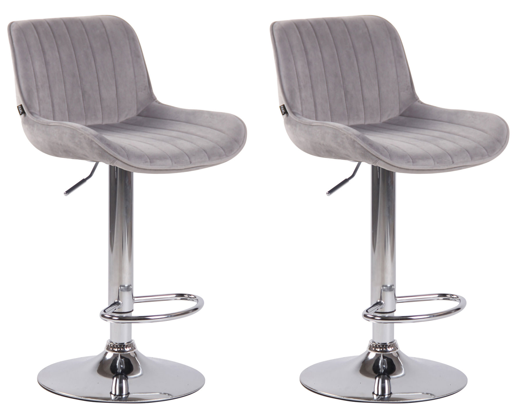 2er Set Barhocker Lentini Samt chrom