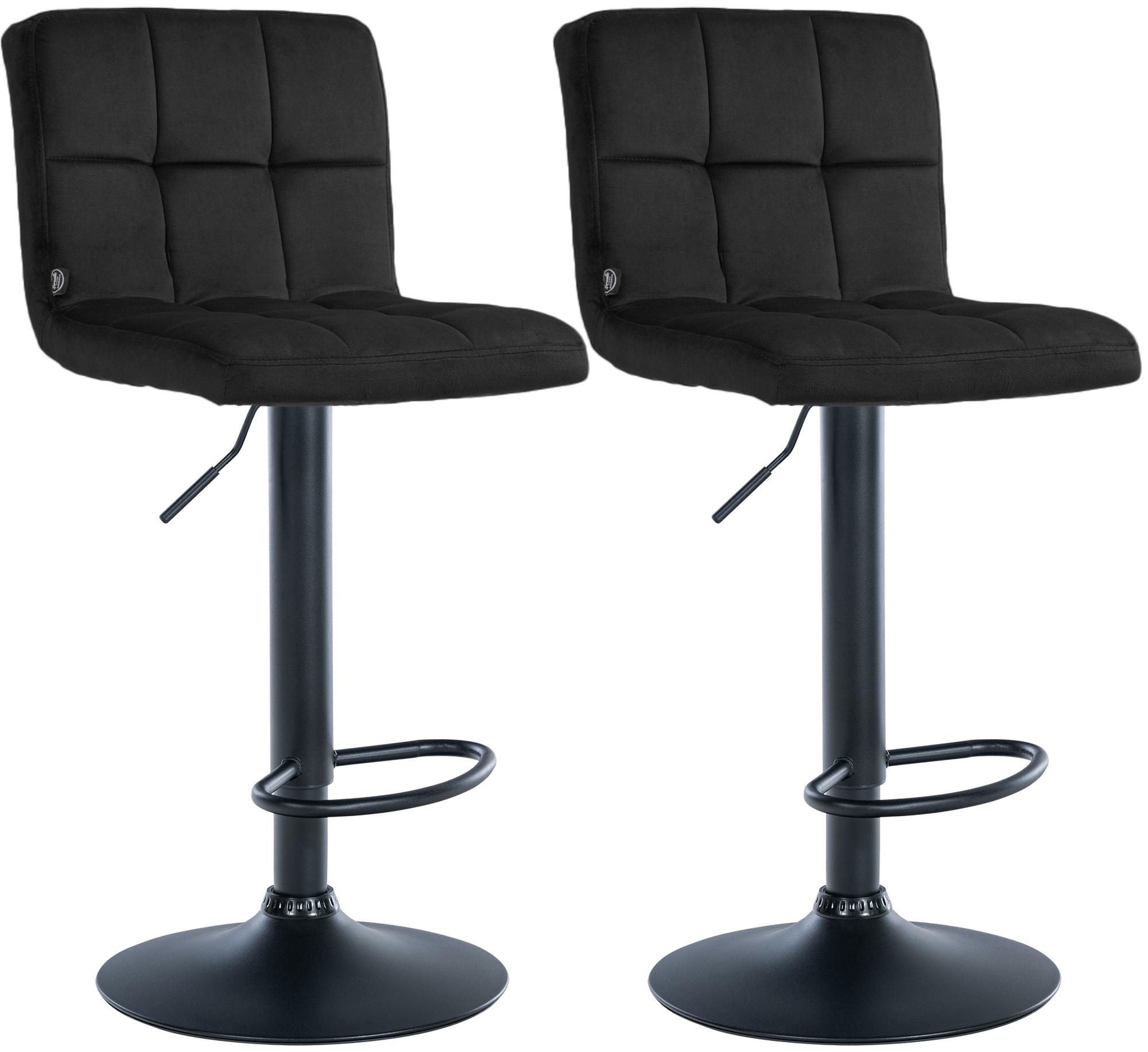 2er Set Barhocker Peru Samt schwarz
