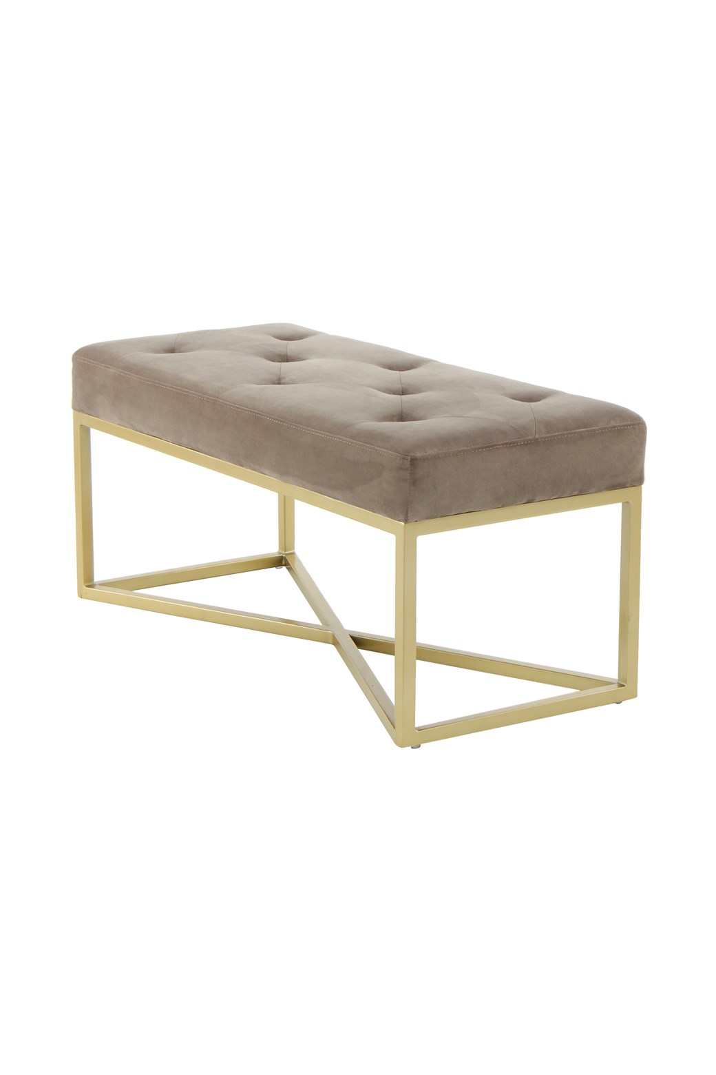 Elegante Sitzbank Taupe / Gold