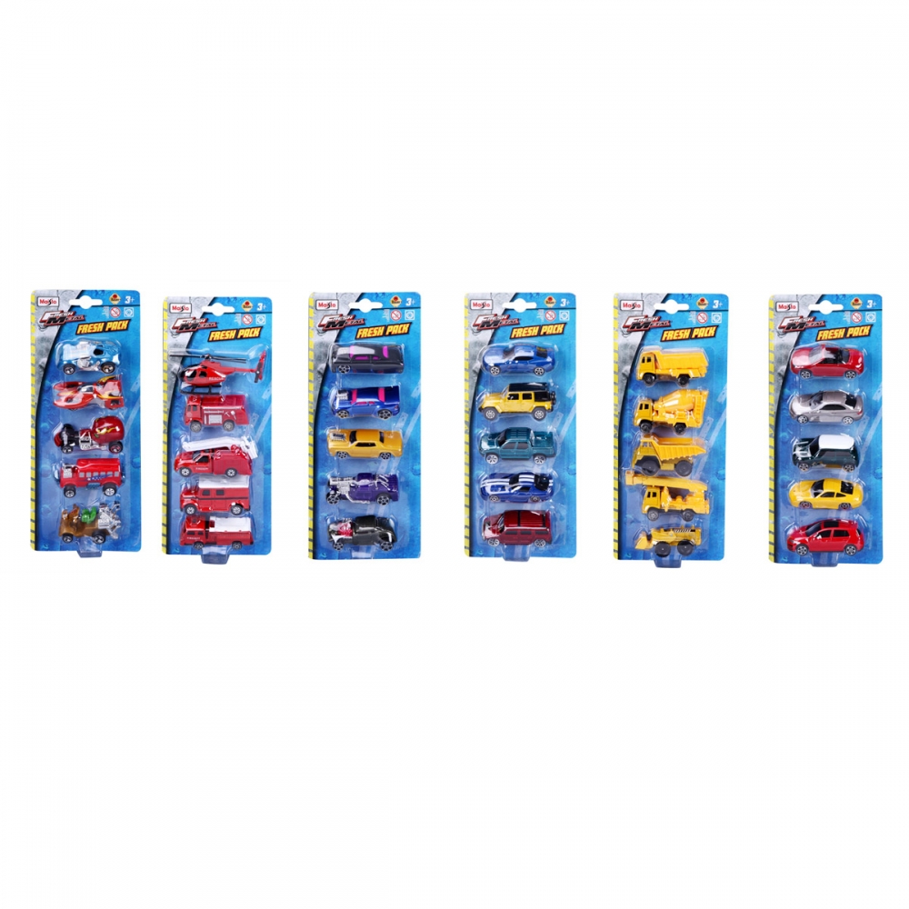 Maisto Modelle & Fahrzeuge Maisto Toys - Fresh Metal 5-er Set Modellautos, 7,5cm (6-fach sortiert) - Modellauto