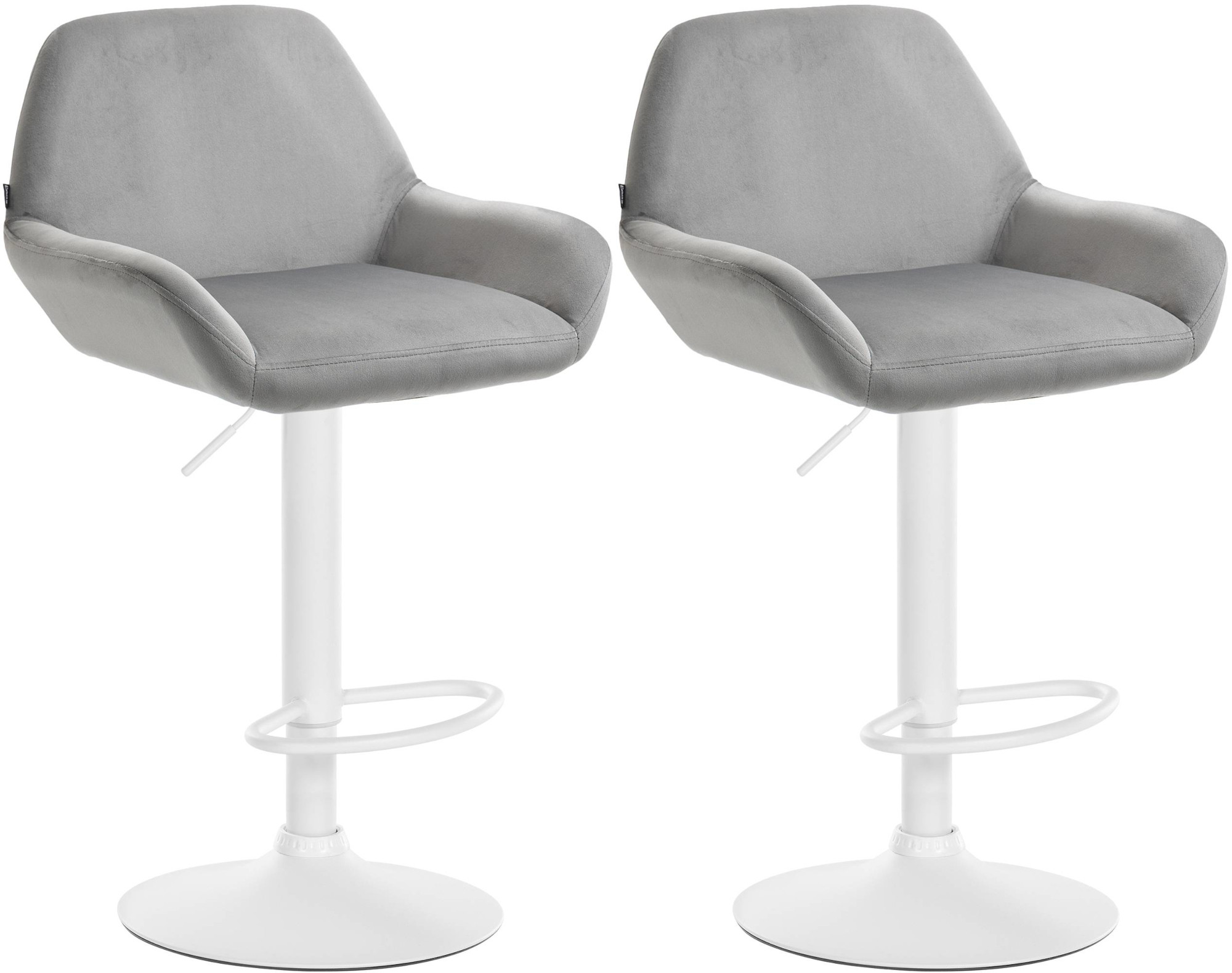2er Set Barhocker Braga Samt weiß
