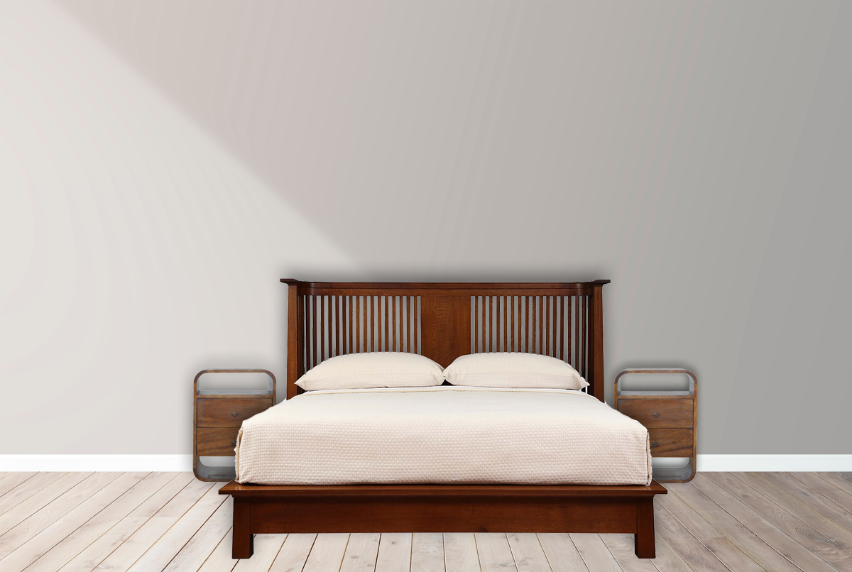 Nachttisch „Chestnut Curve“ mit 2 Schubladen