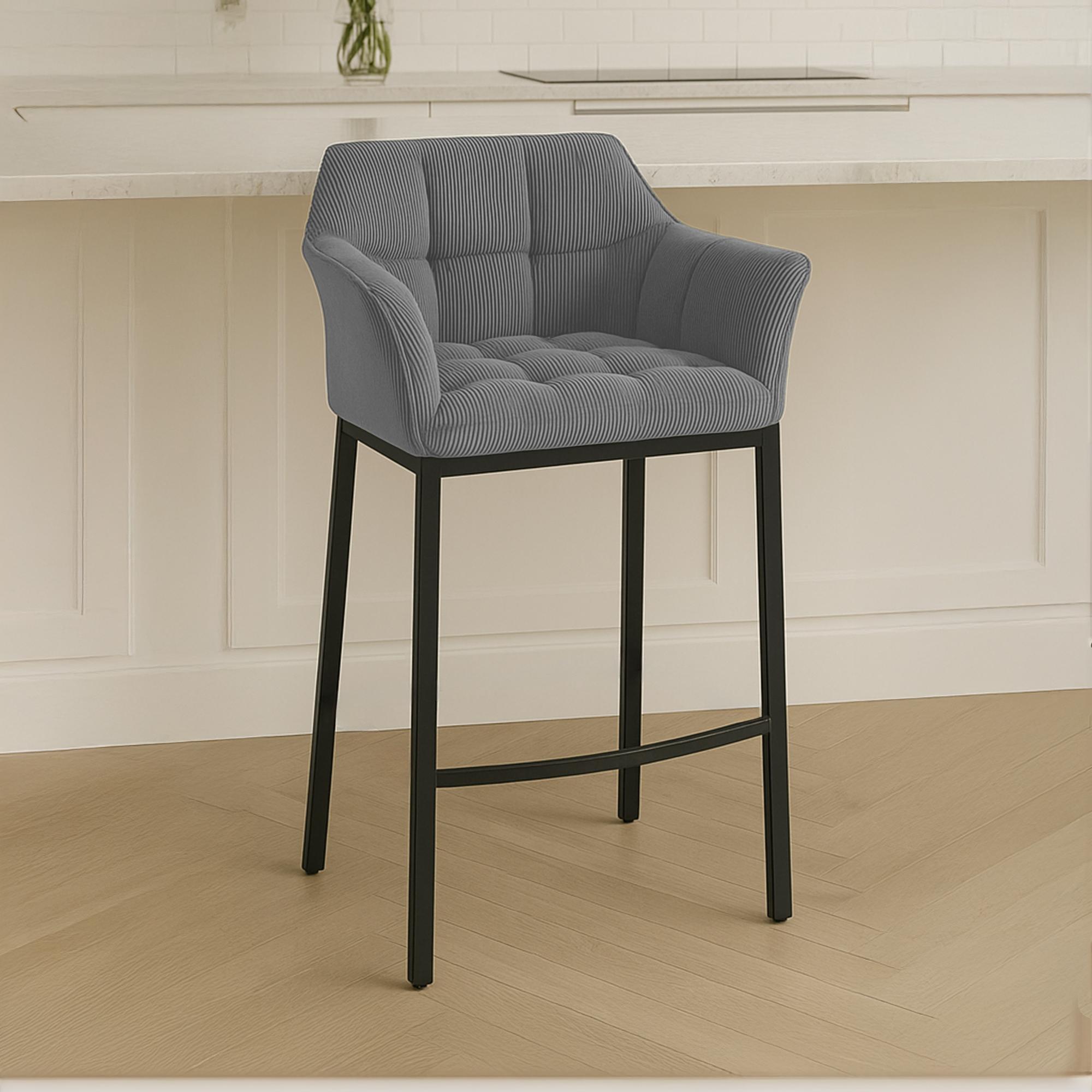 Barhocker Damaso B Cord mit 4-Fuß Gestell