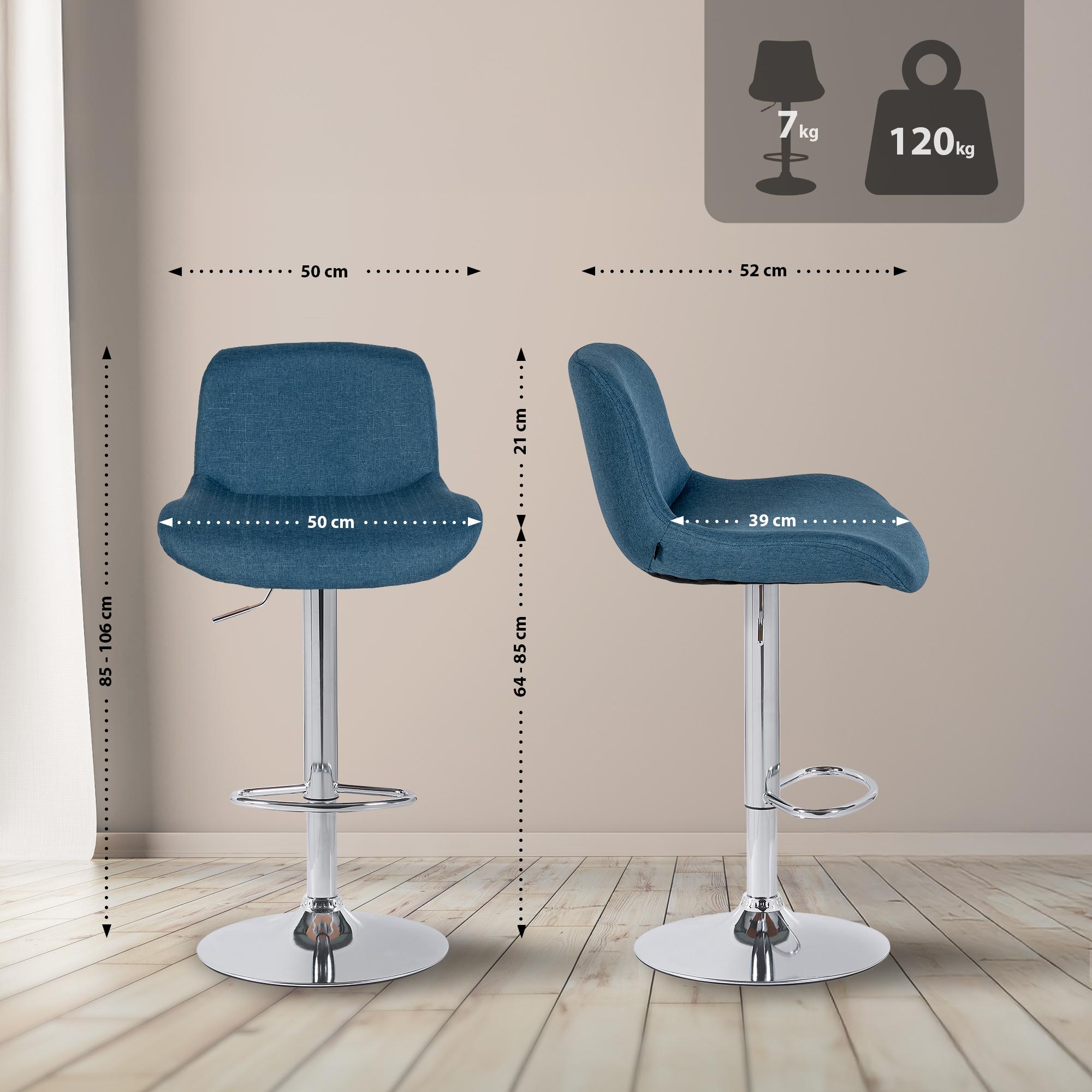 Barhocker Solon Chrom Stoff