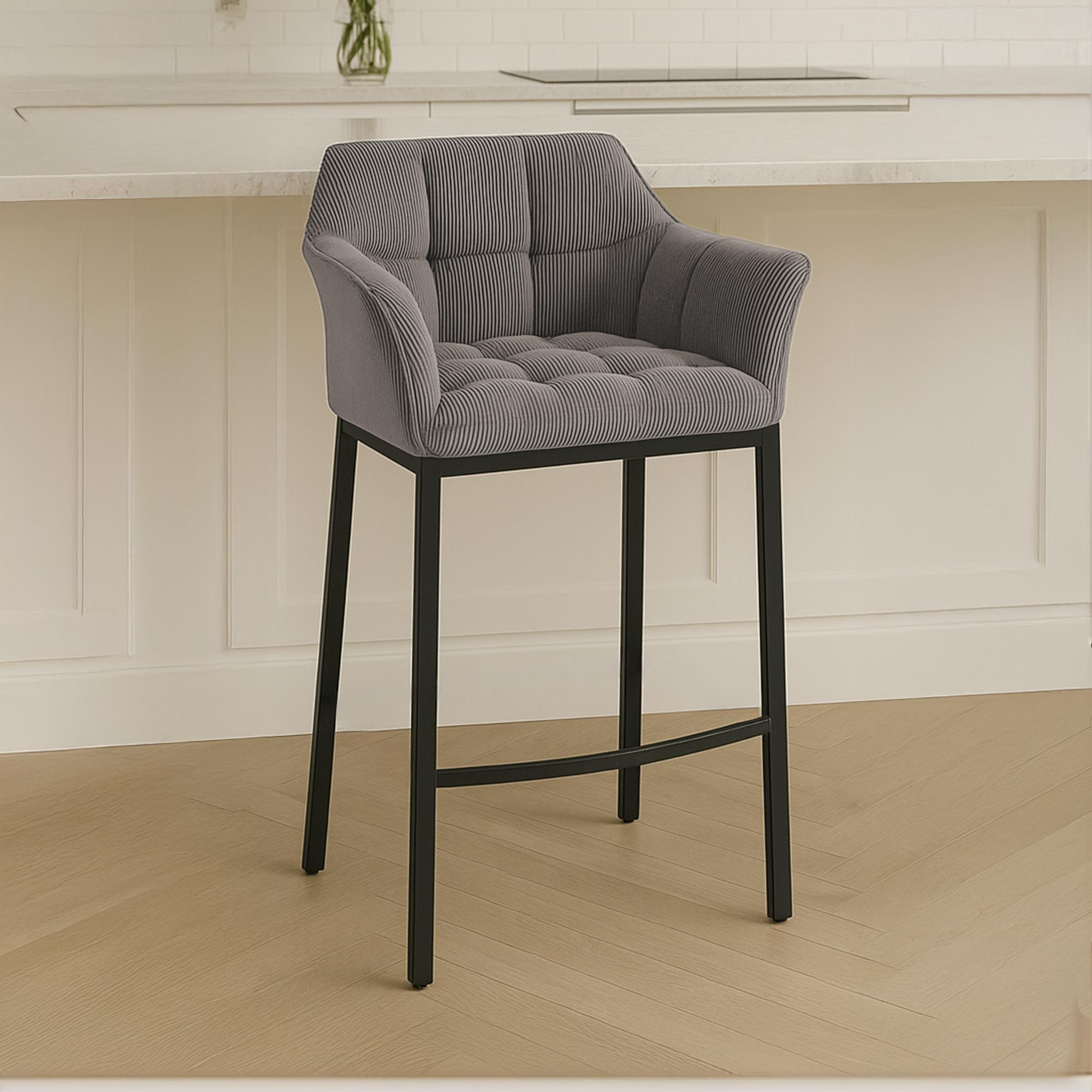 Barhocker Damaso B Cord mit 4-Fuß Gestell