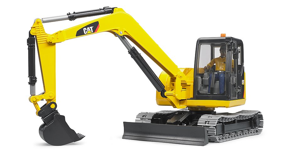 BRUDER Modelle & Fahrzeuge Bruder 02466 - Cat Minibagger mit Bauarbeiter