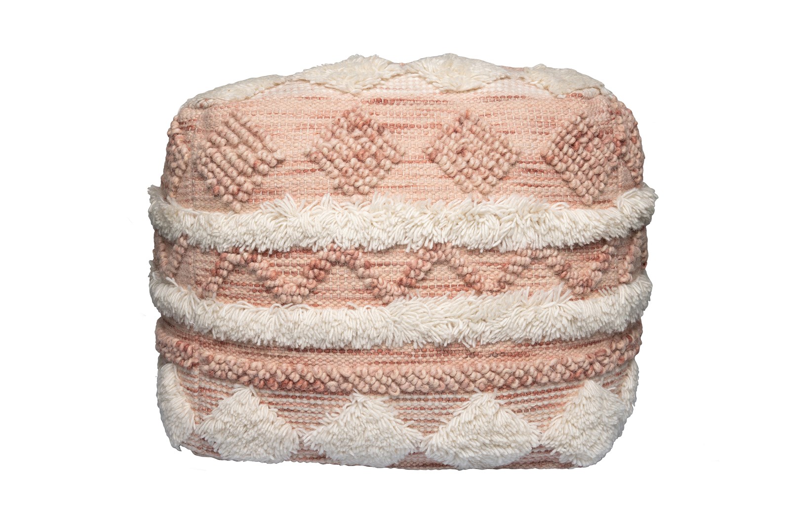 Pouf Pouf Bohist 225 Rosa / Creme 50cm x 50cm