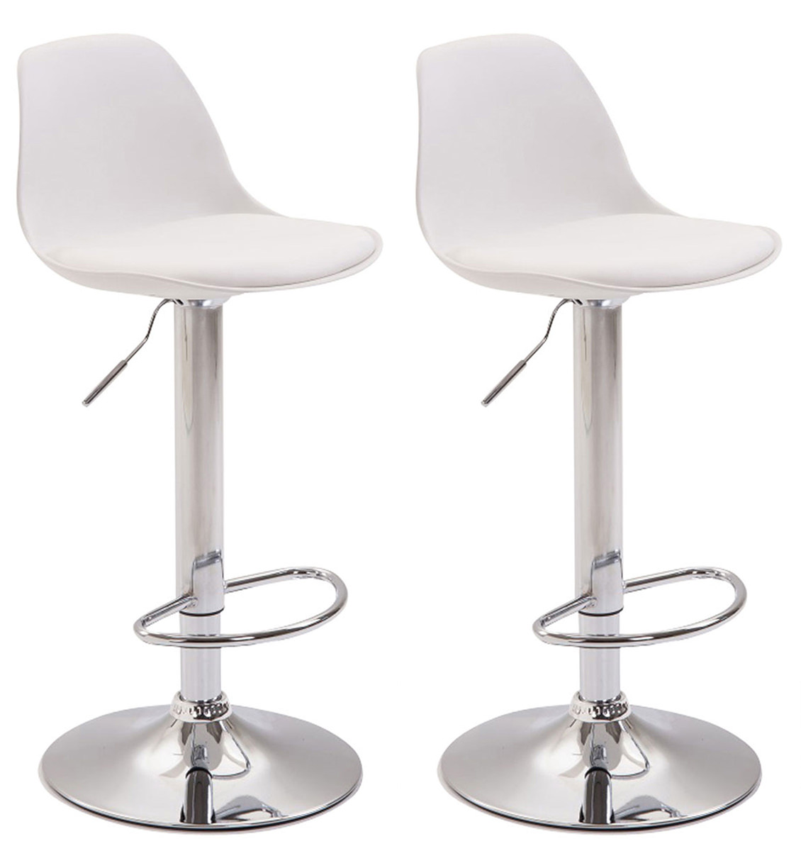 2er Set Barhocker Kiel Kunststoff chrom