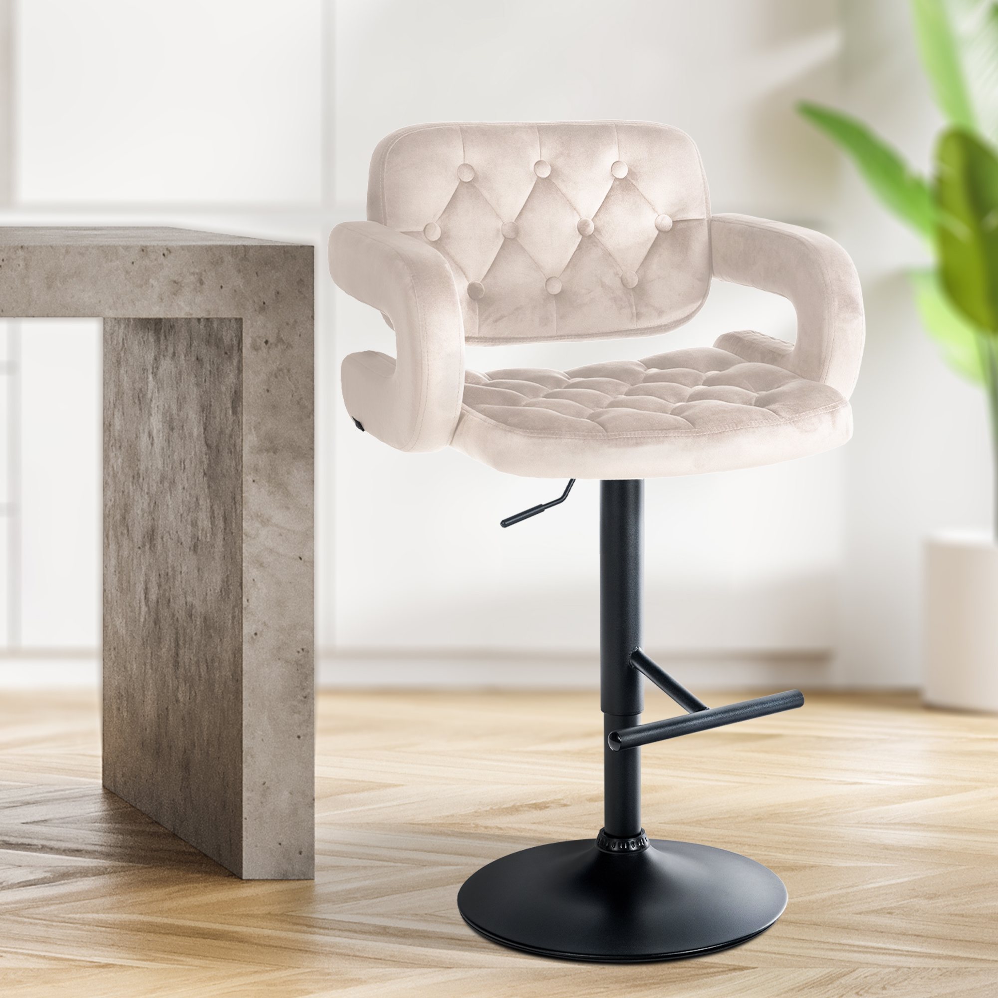 Barhocker Dublin Samt schwarz