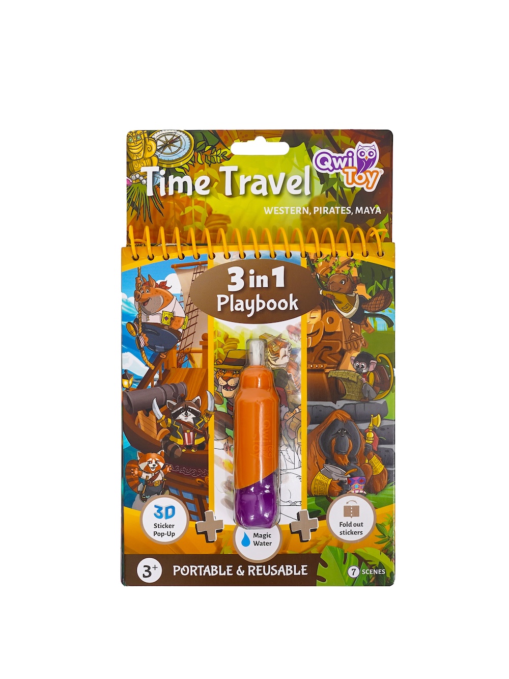 QwiToy Malen & Basteln Qwi Toy 3 in 1 Spielbuch - Zeitreise