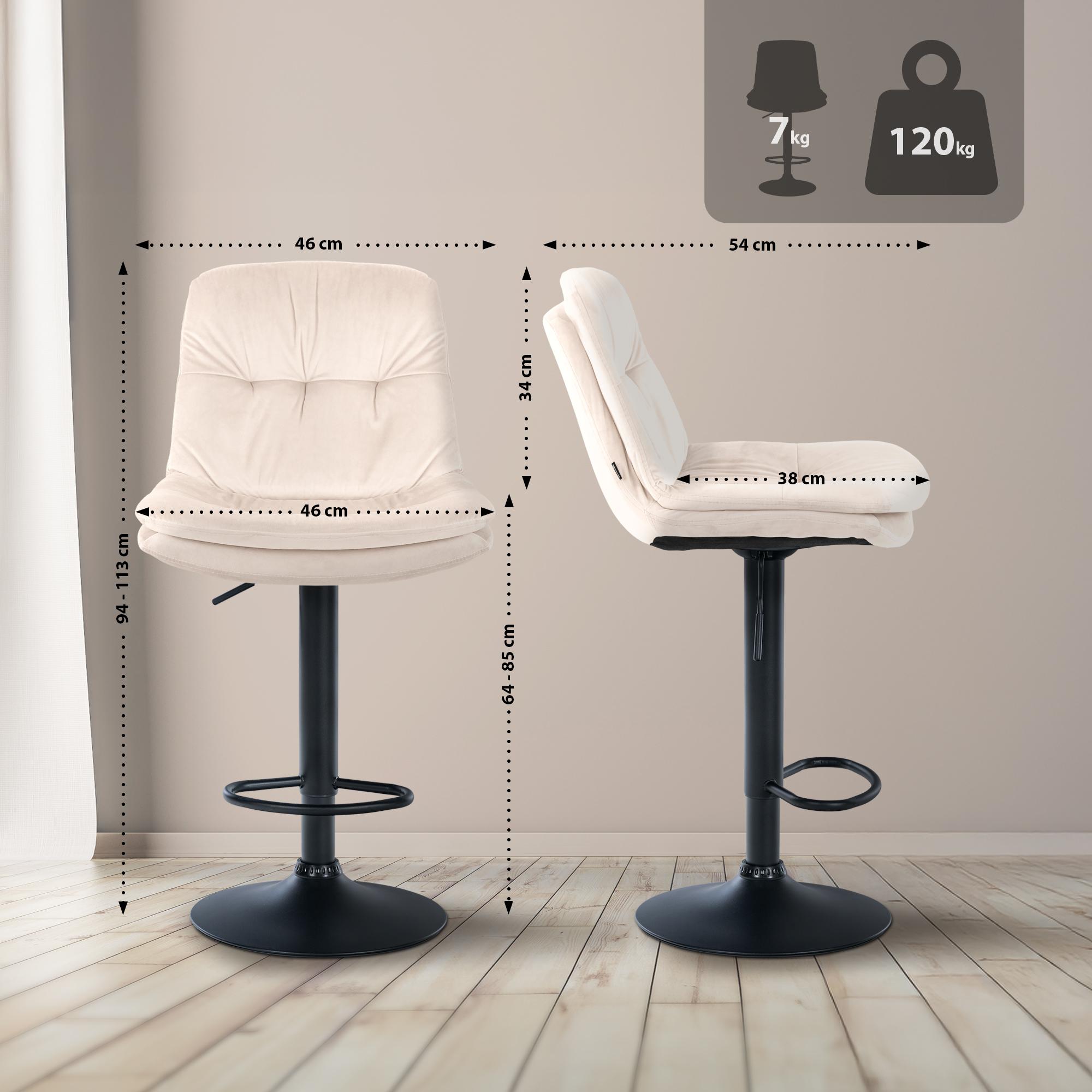 Barhocker Laurel Samt schwarz