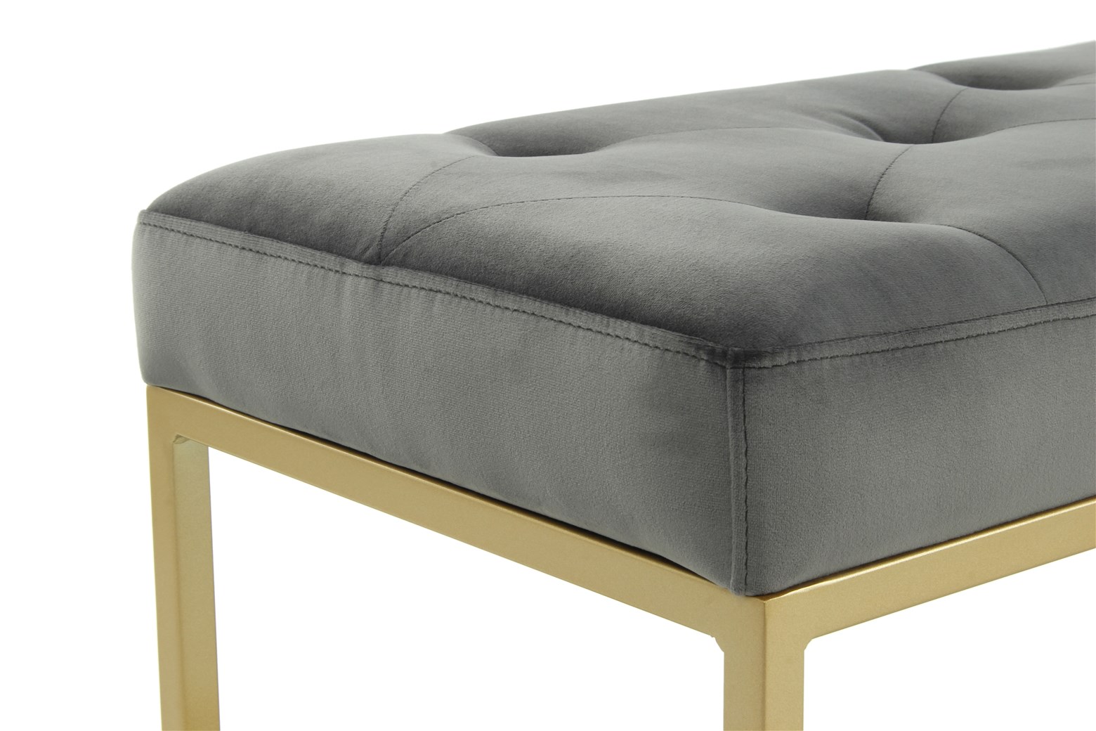 Elegante Sitzbank Grau / Gold