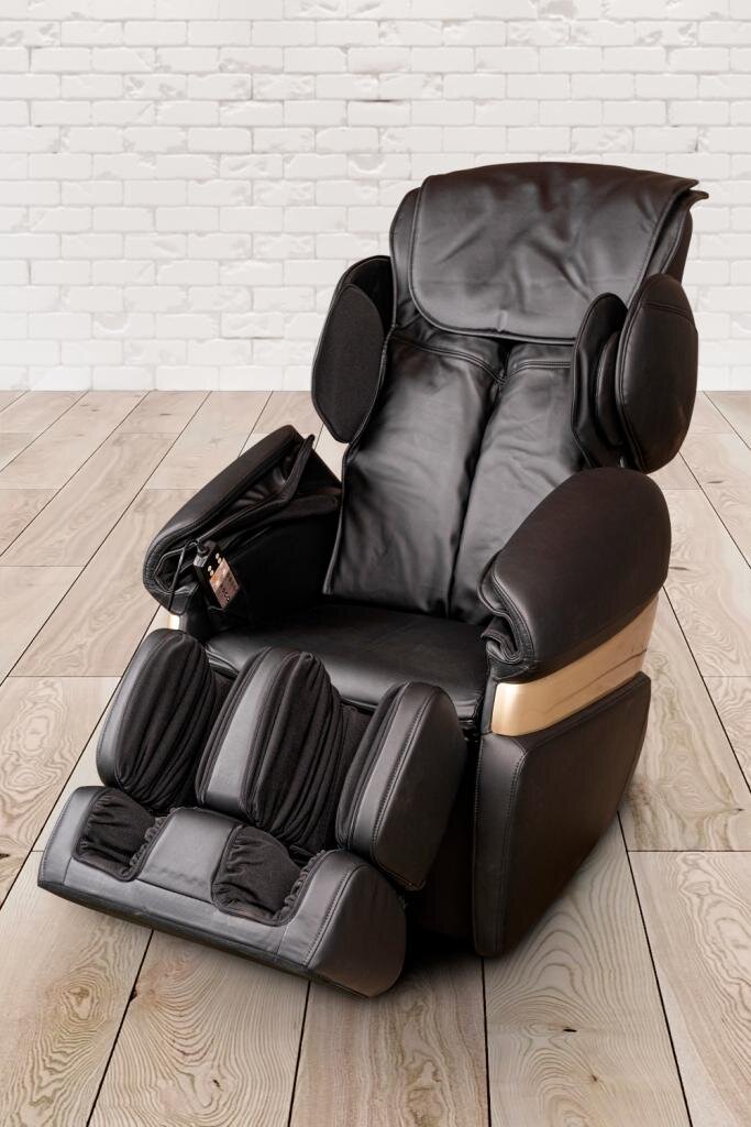 PureHaven Massage-Sessel 118x76x76 cm Rücken- Fuß- und Gesäßmassage hochwertiges PU Leder Schwarz