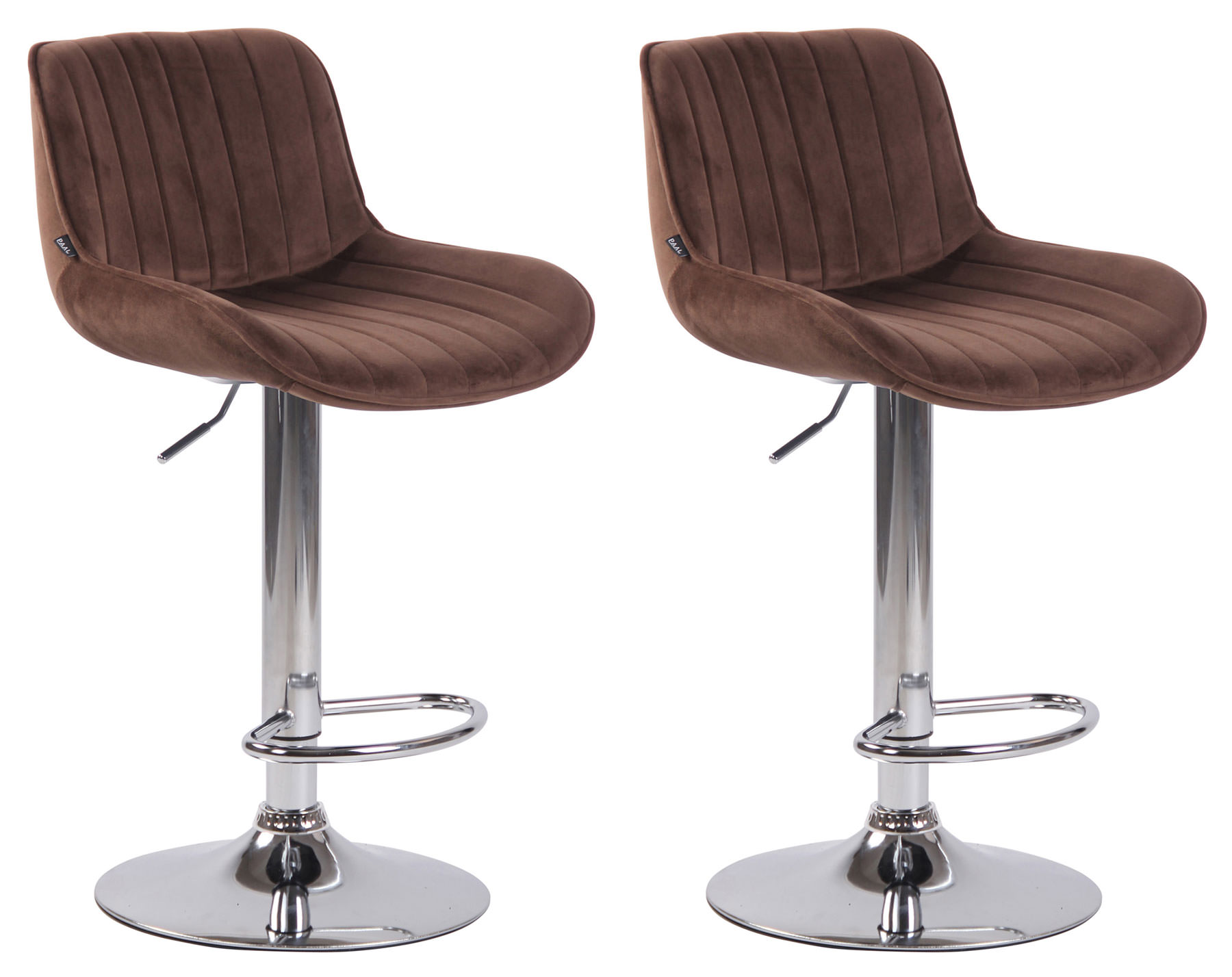 2er Set Barhocker Lentini Samt chrom