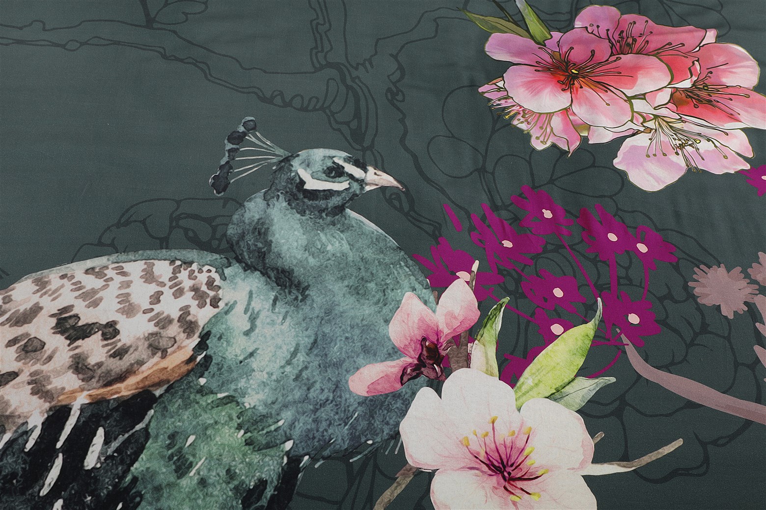 Bettwäsche Bettwäsche Blossom 125-FR Multi / Grün 140cm x 200cm / 65cm x 65cm