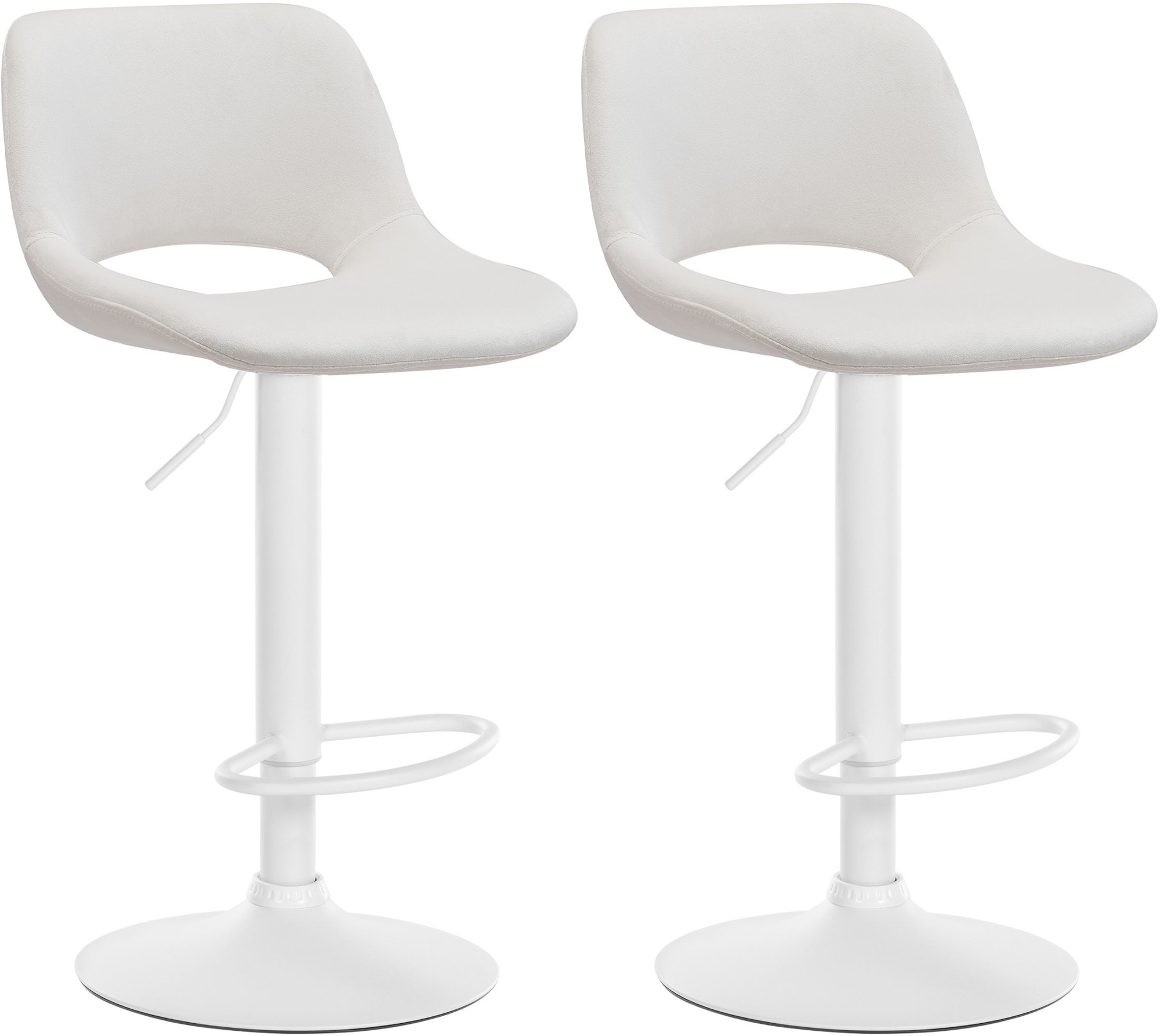 2er Set Barhocker Camden Samt weiß