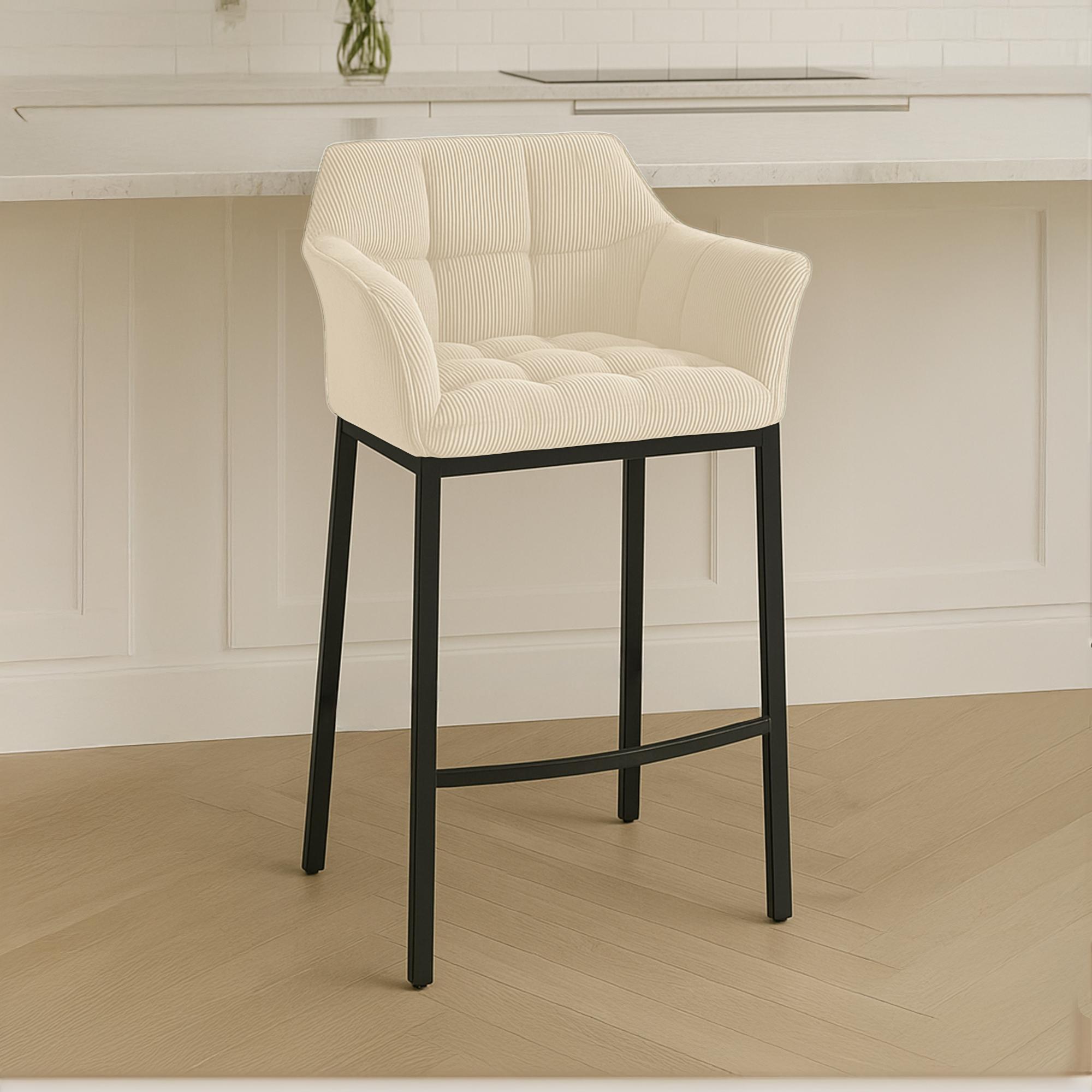 Barhocker Damaso B Cord mit 4-Fuß Gestell