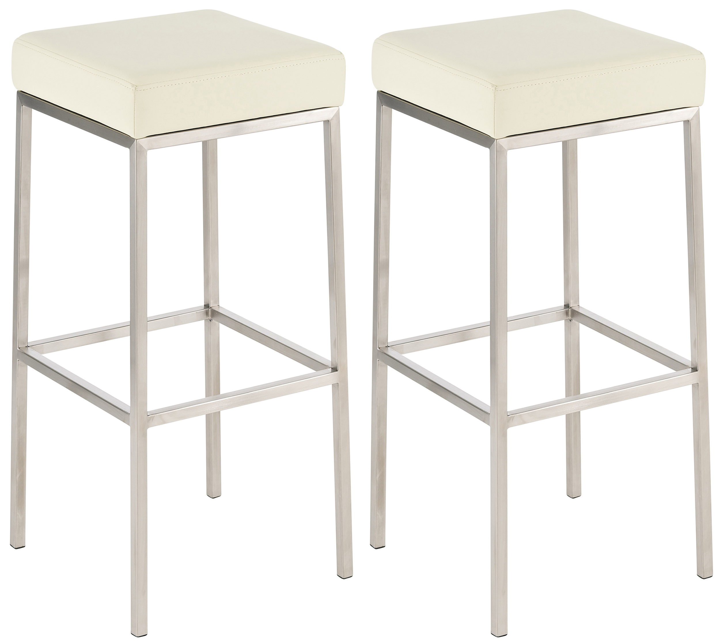 2er Set Barhocker Montreal 80 Kunstleder edelstahl