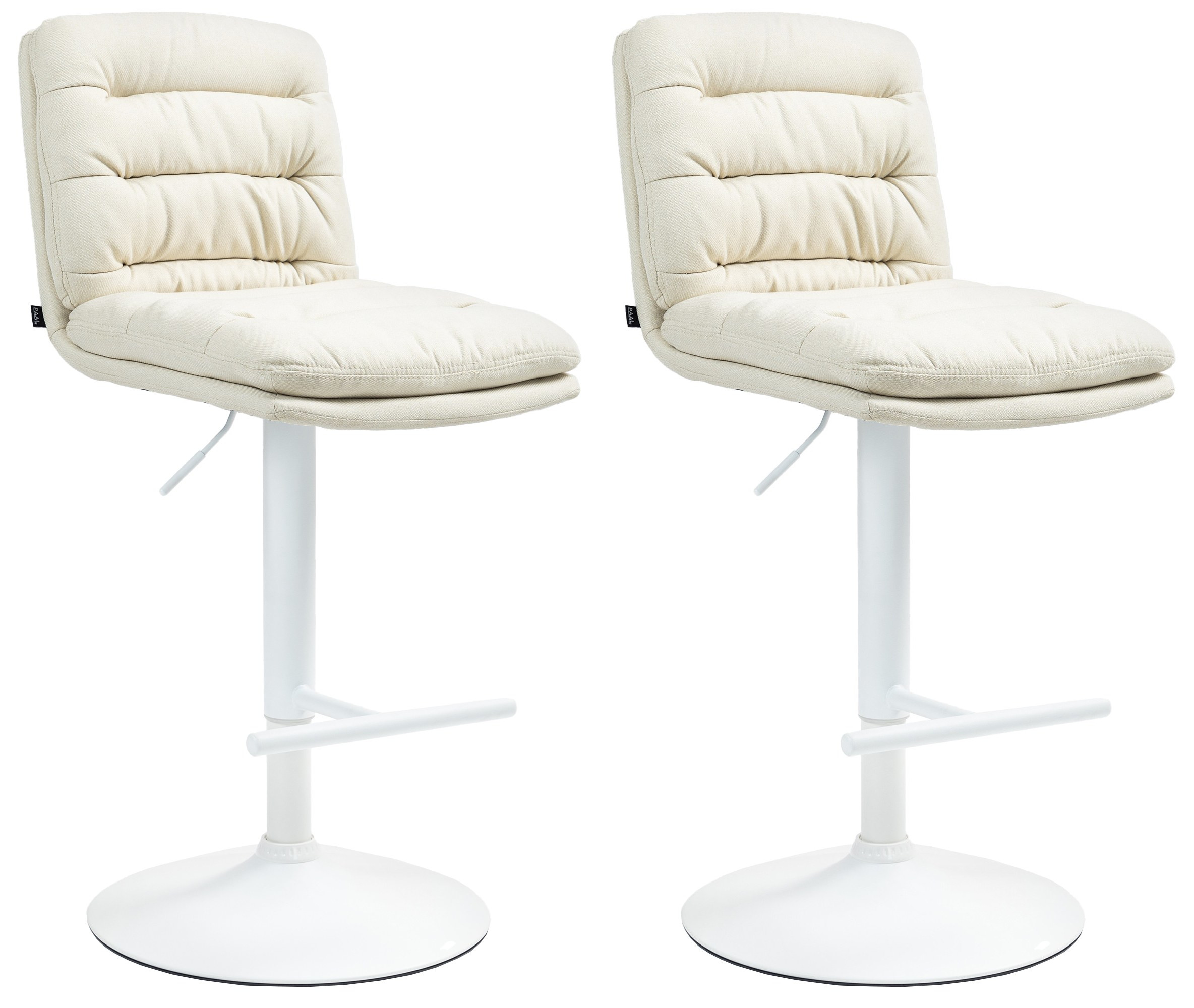 2er Set Barhocker Damar Stoff weiß