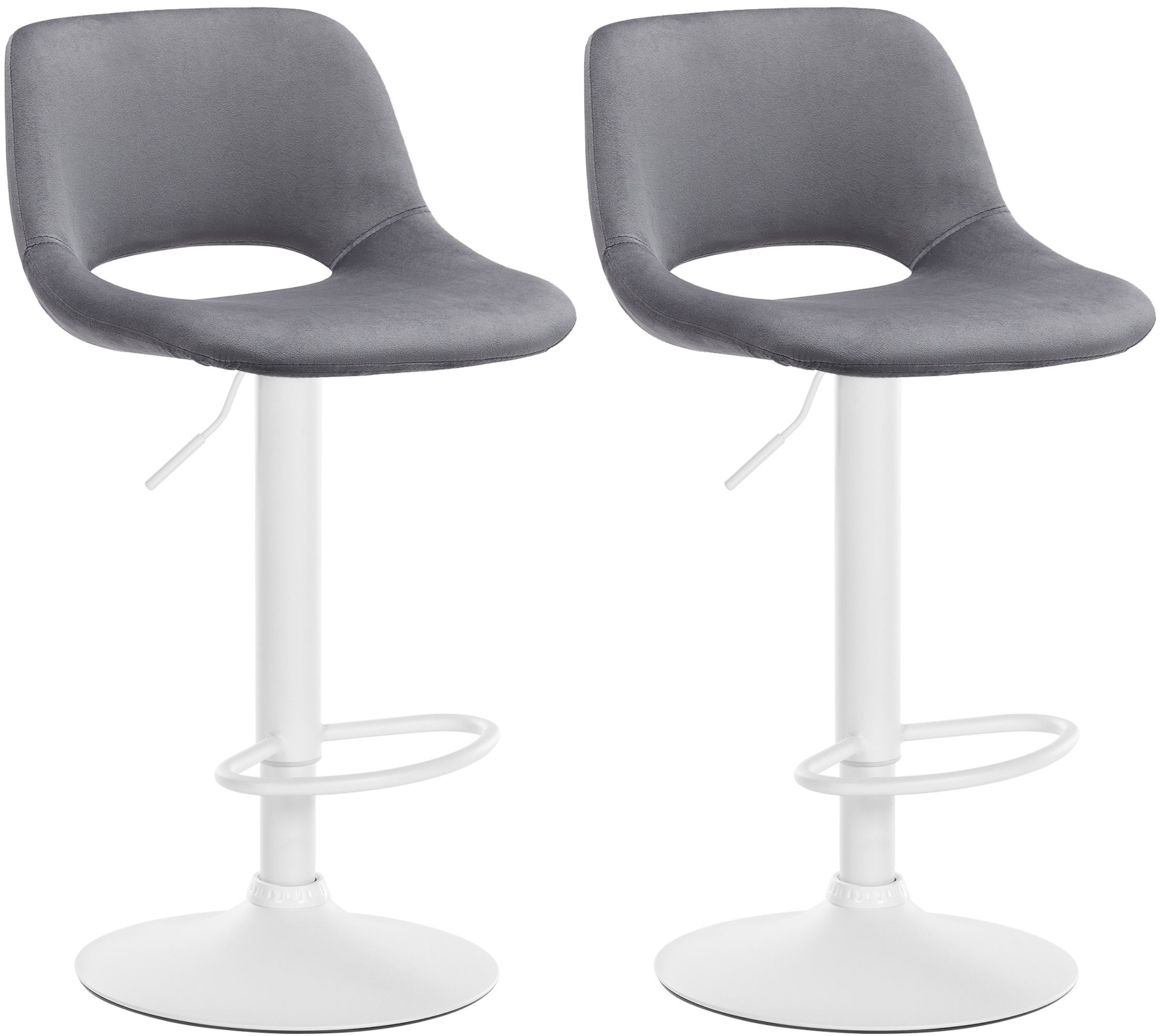 2er Set Barhocker Camden Samt weiß