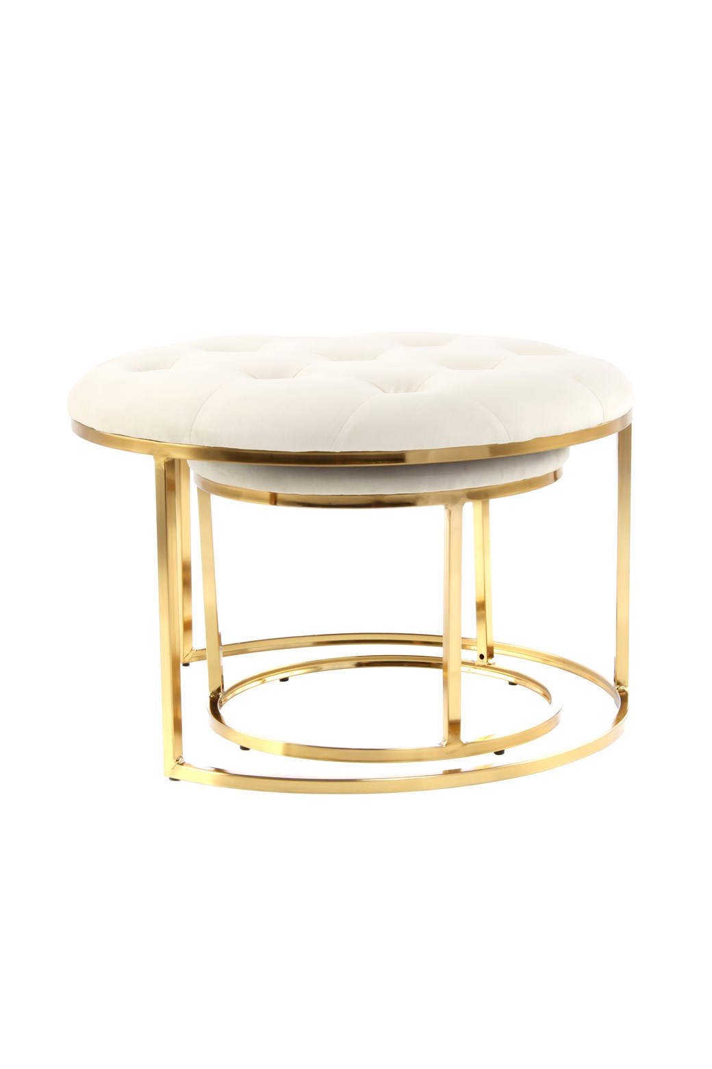 Hocker Hocker Becky 825 2er-Set Elfenbein / Gold