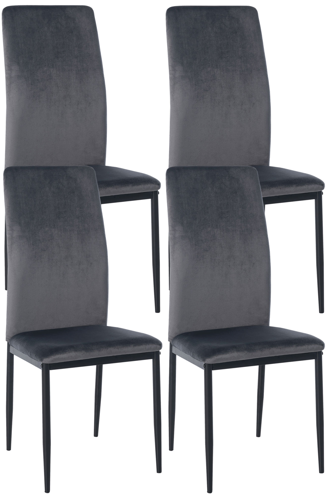 4er Set Esszimmerstühle Savino Samt