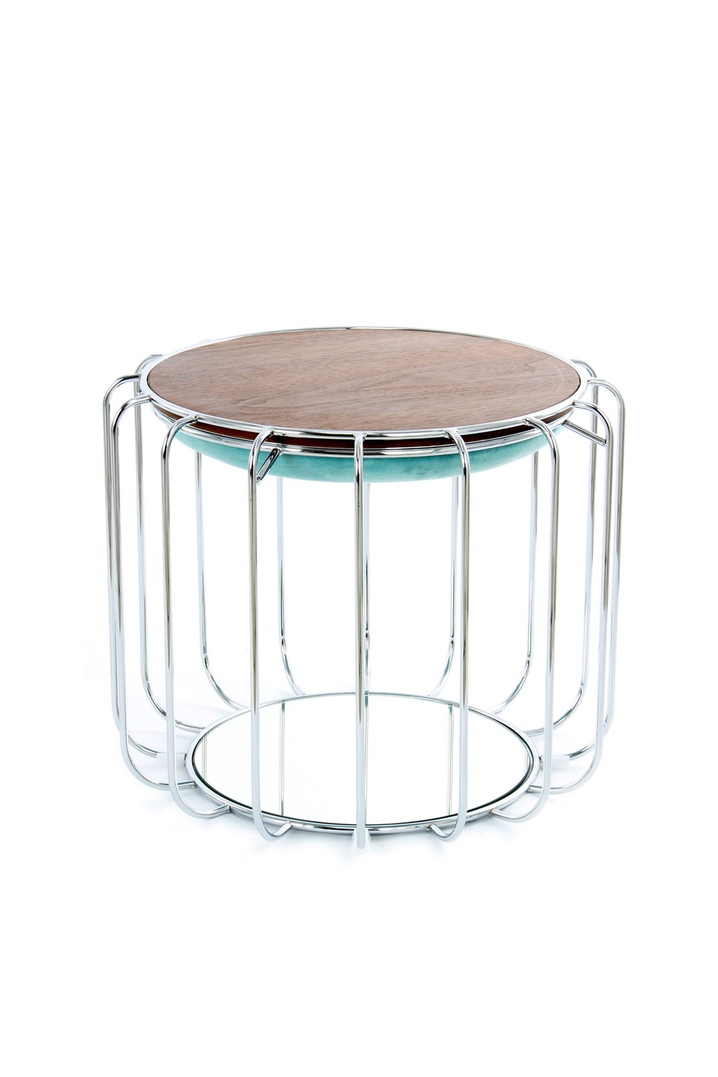 Beistelltisch Beistelltisch / Pouf Comfortable 110 Mint / Silber