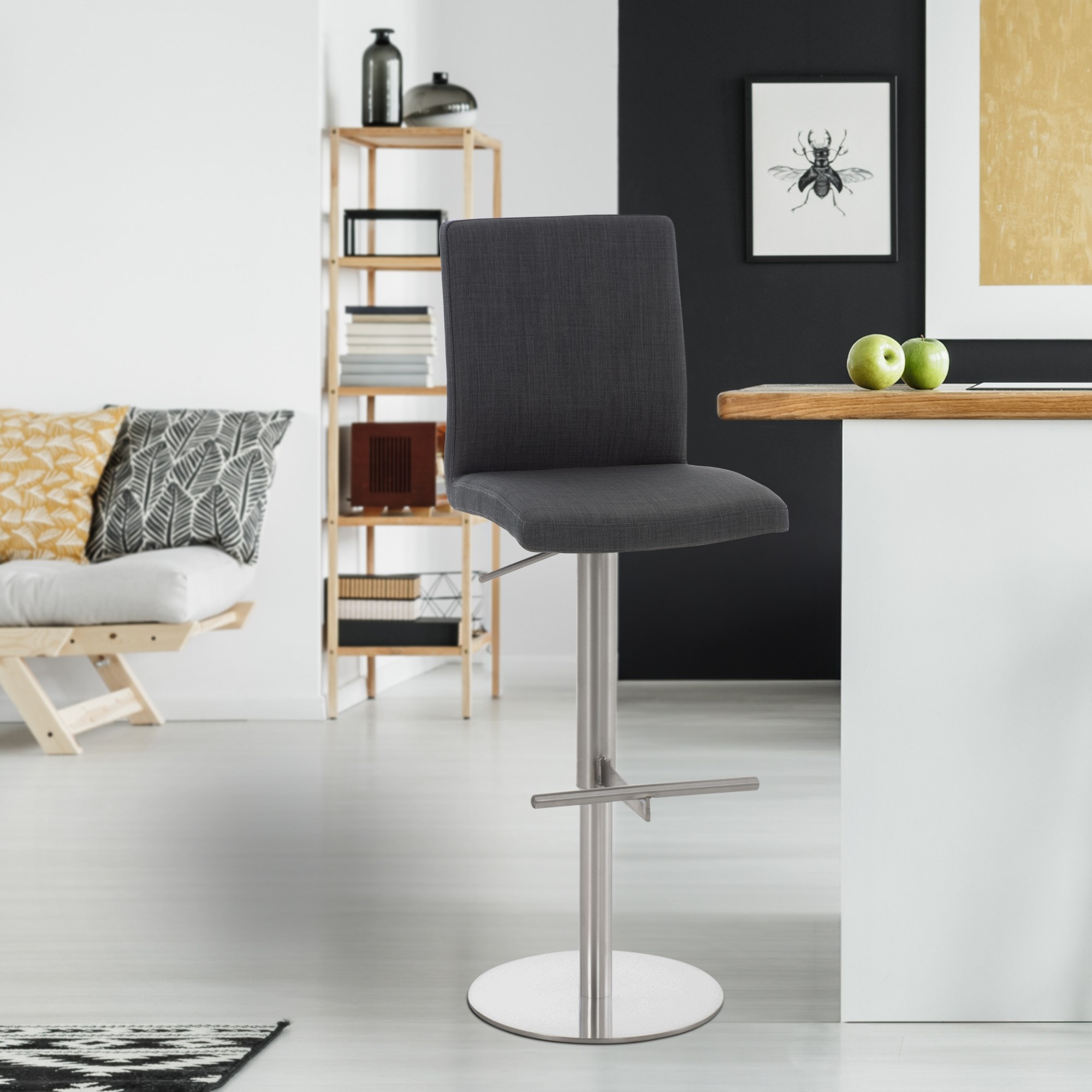 Barhocker Cadiz Stoff edelstahl