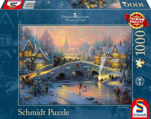 Schmidt Spiele GmbH Puzzles Thomas Kinkade - Winterliches Dorf - 1000 Teile Puzzle