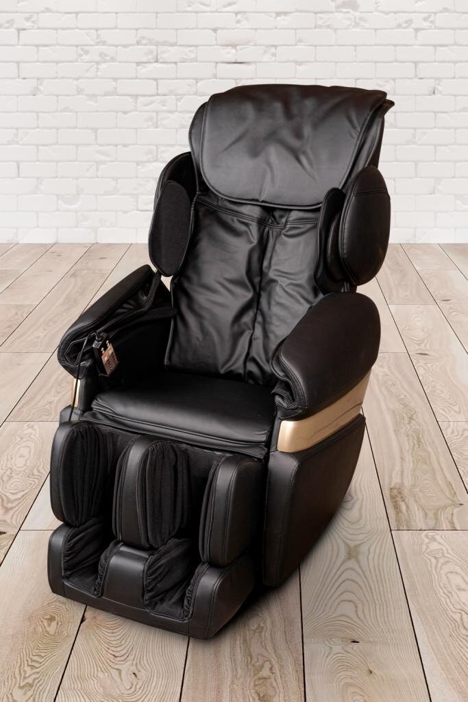 PureHaven Massage-Sessel 118x76x76 cm Rücken- Fuß- und Gesäßmassage hochwertiges PU Leder Schwarz