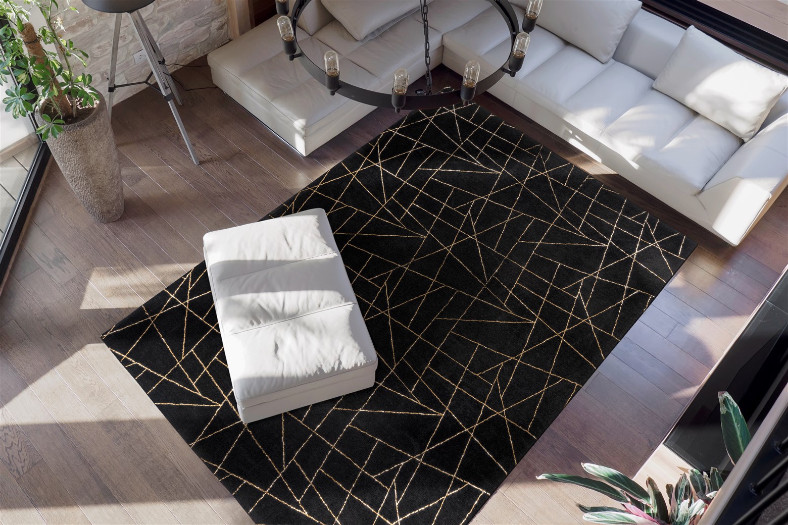 Teppich Bijou 125 Schwarz / Gold 160cm x 230cm