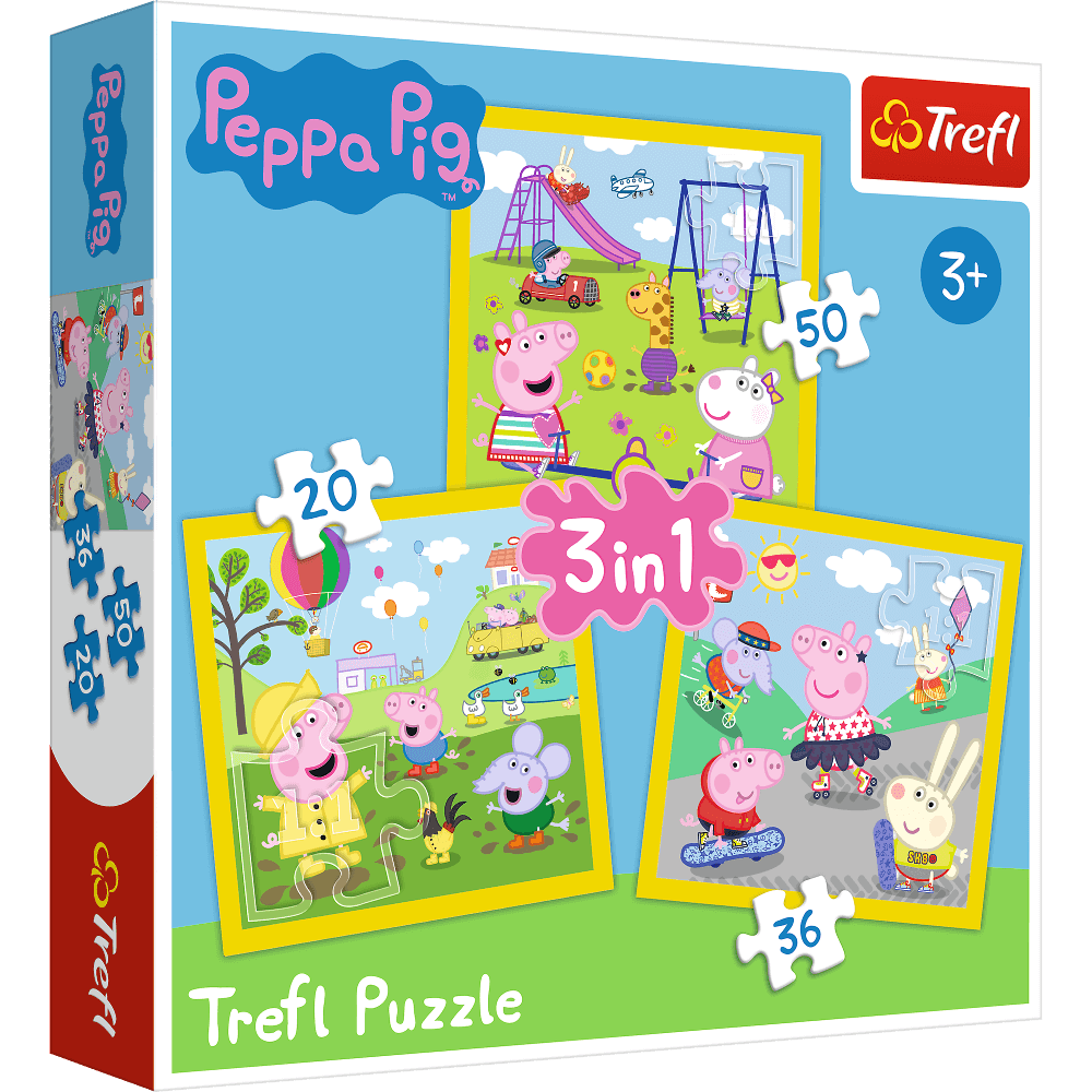 Trefl Puzzles Peppa Pig Ein schöner Tag - Puzzle 3in1 20-50 Teile
