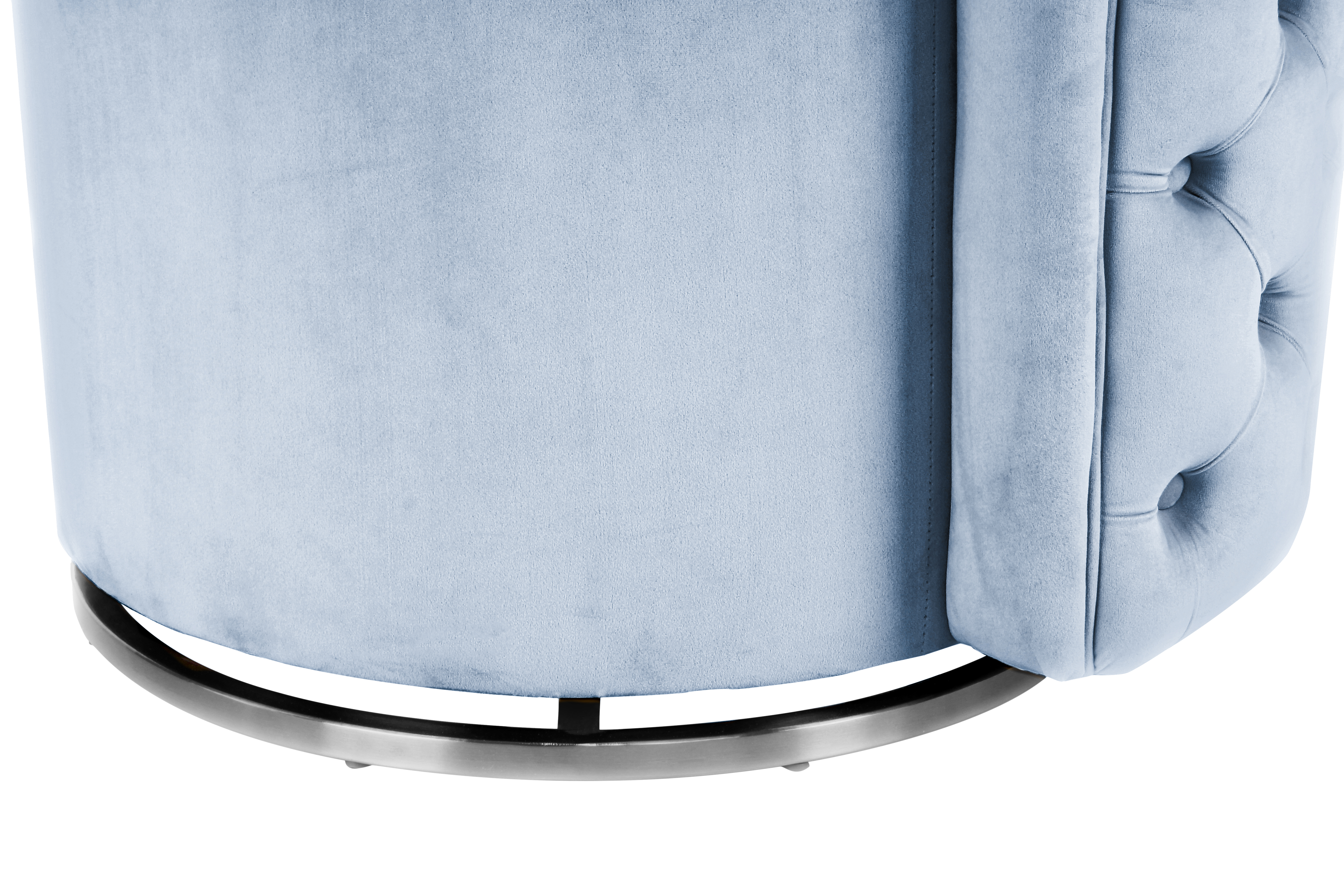 Drehsessel mit Rundform und Samtbezug