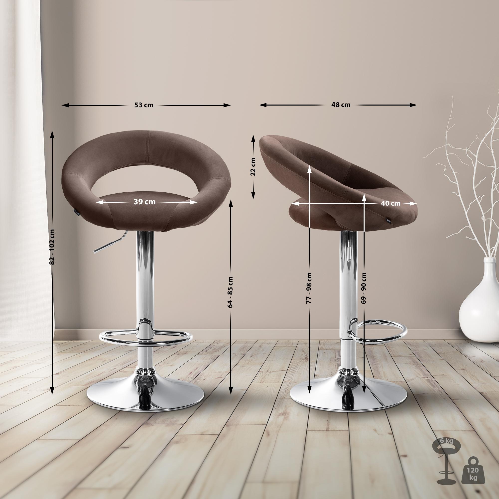 Barhocker Olinda Samt chrom