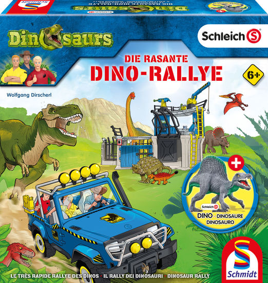 Schmidt Spiele GmbH Brettspiele & Gesellschaftsspiele Schleich, Dinosaurs, Die rasante Dino-Rallye - Kinderspiel