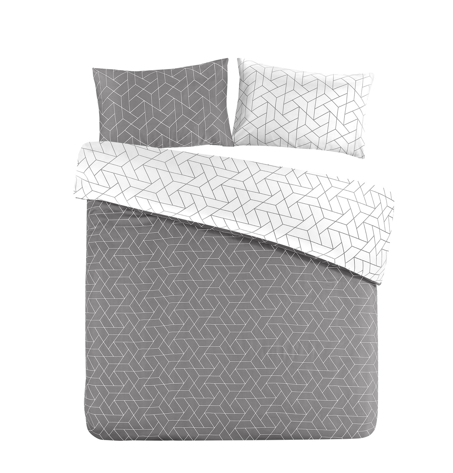Bettwäsche Bettwäsche Florence 125-FR Grau 140cm x 200cm / 65cm x 65cm